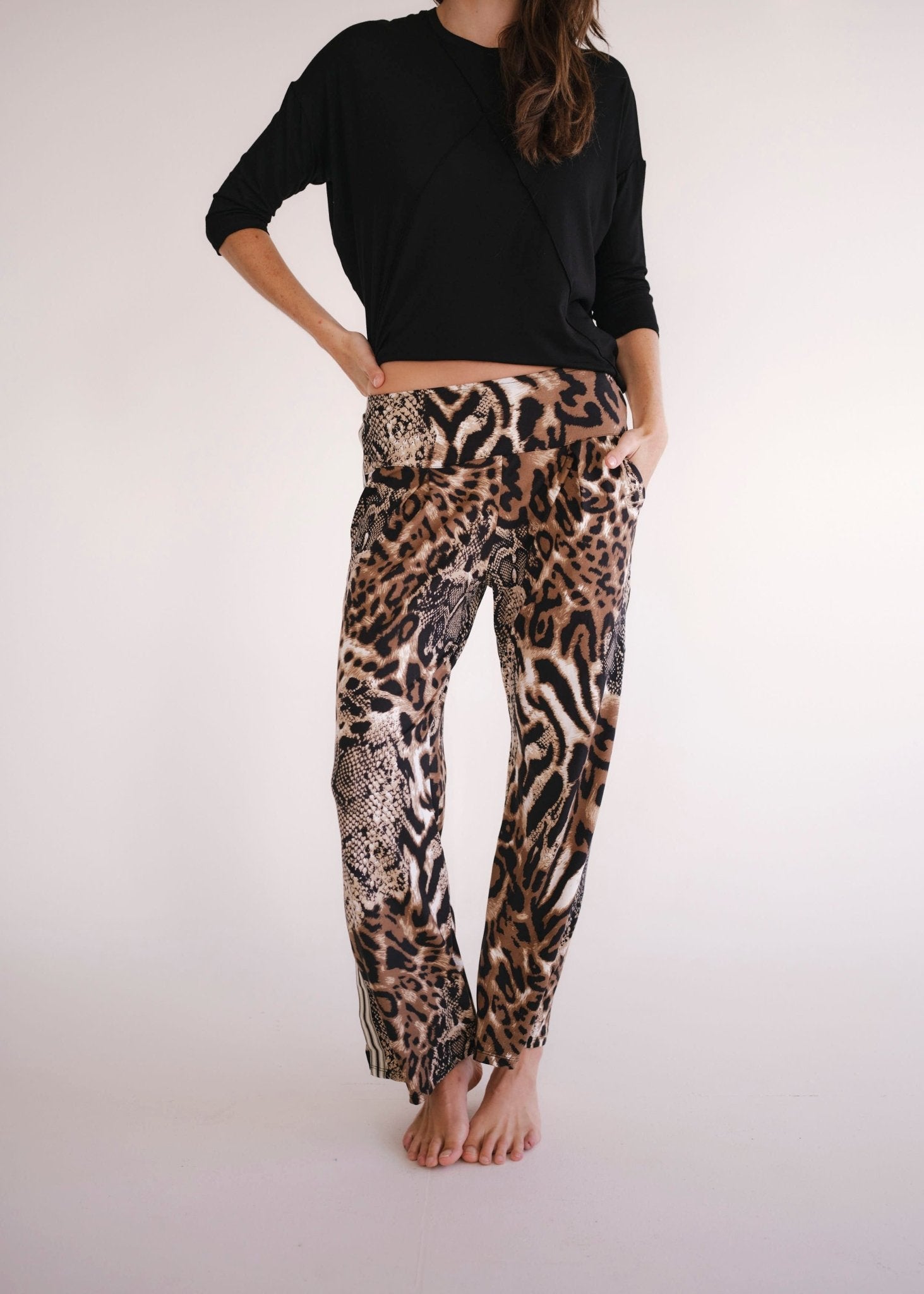 View our Alana Wide Leg Pants In Animal Print - by Tribute Store