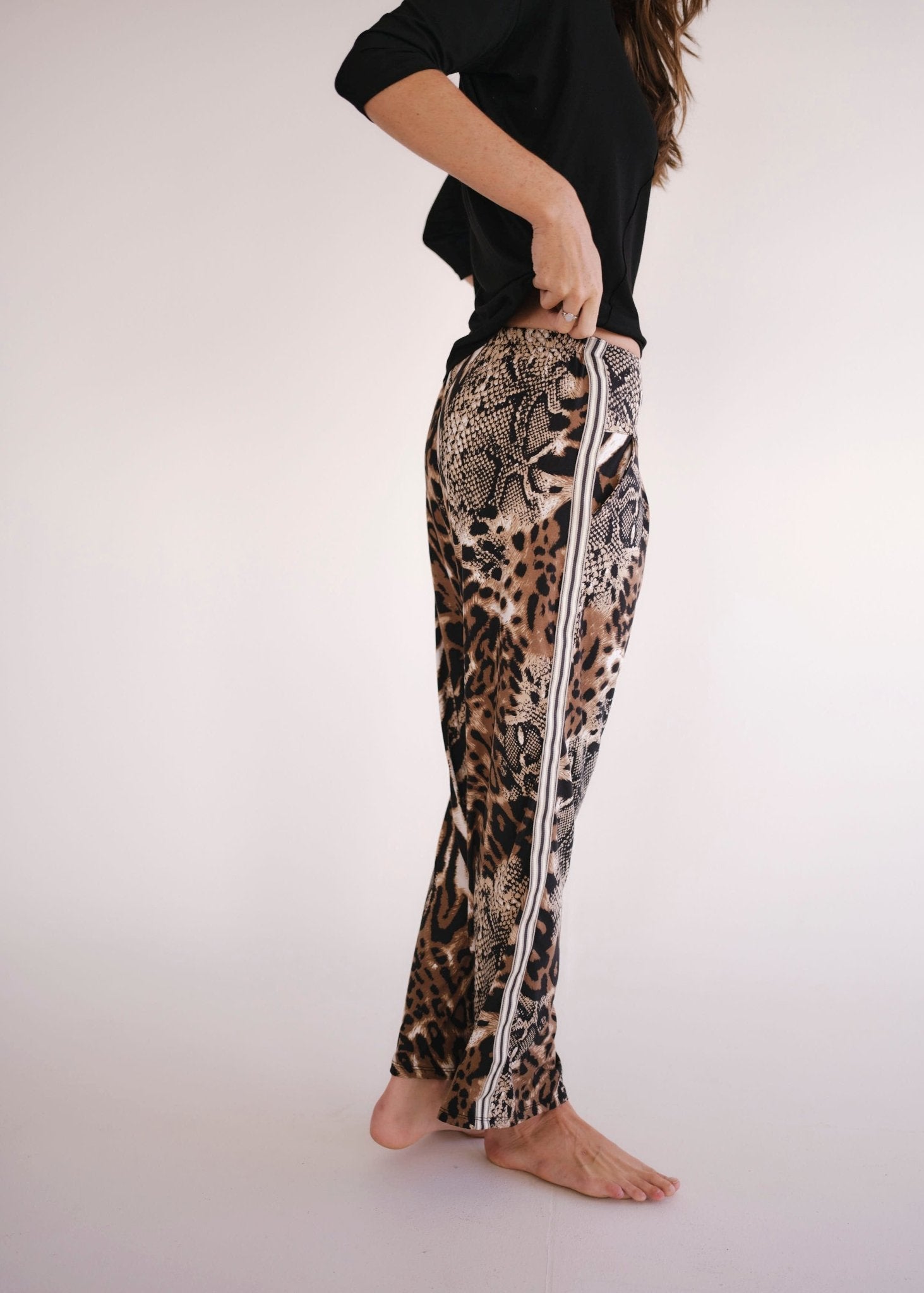 View our Alana Wide Leg Pants In Animal Print - by Tribute Store