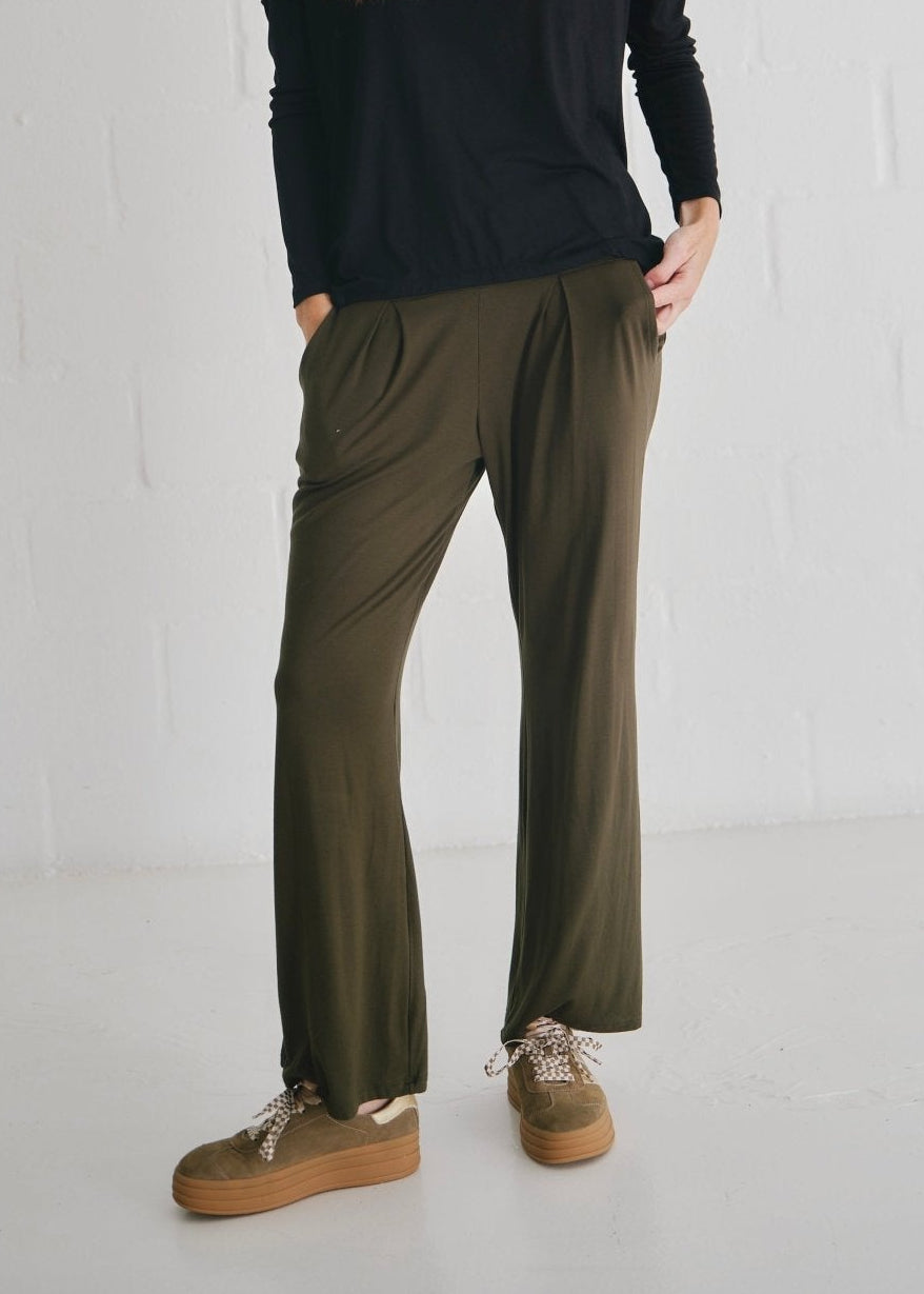 View our Alana Wide Leg Pants In Khaki - by Tribute Store