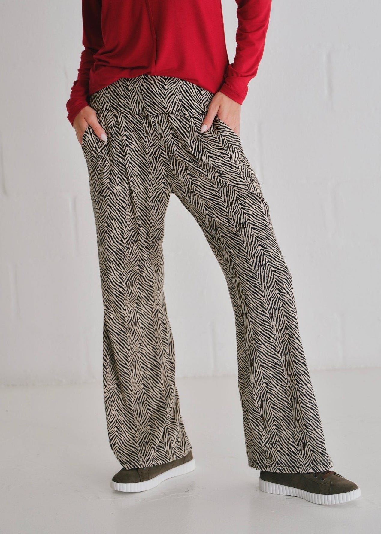 View our Alana Wide Leg Pants In Safari Sketch Print - by Tribute Store