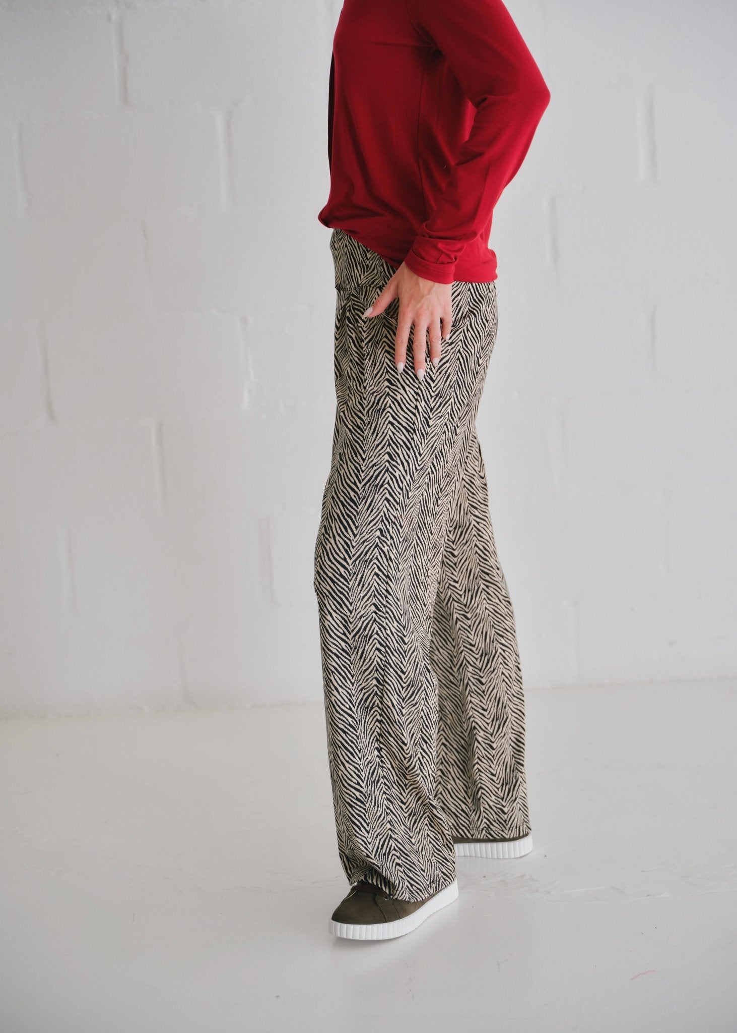 View our Alana Wide Leg Pants In Safari Sketch Print - by Tribute Store