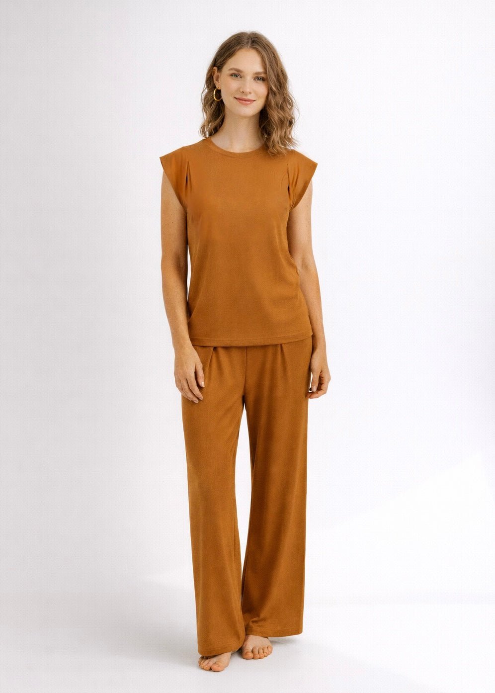 View our Alana Wide Leg Pants In Tabacco - by Tribute Store