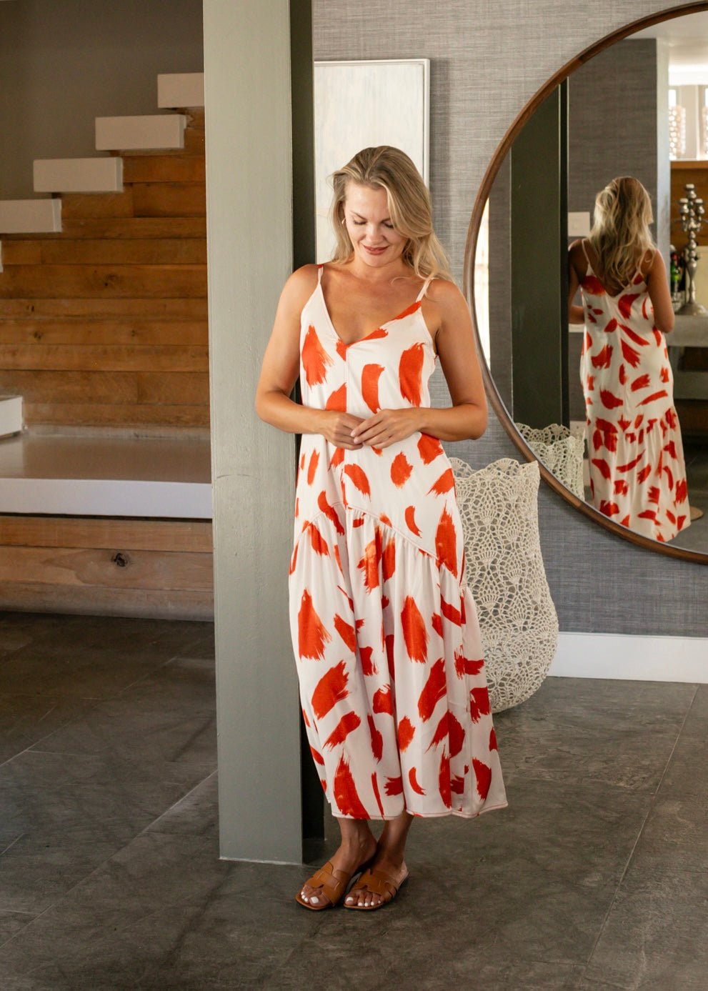 View our Allesandra Sleeveless Dress In Ruby Splash - by Tribute Store