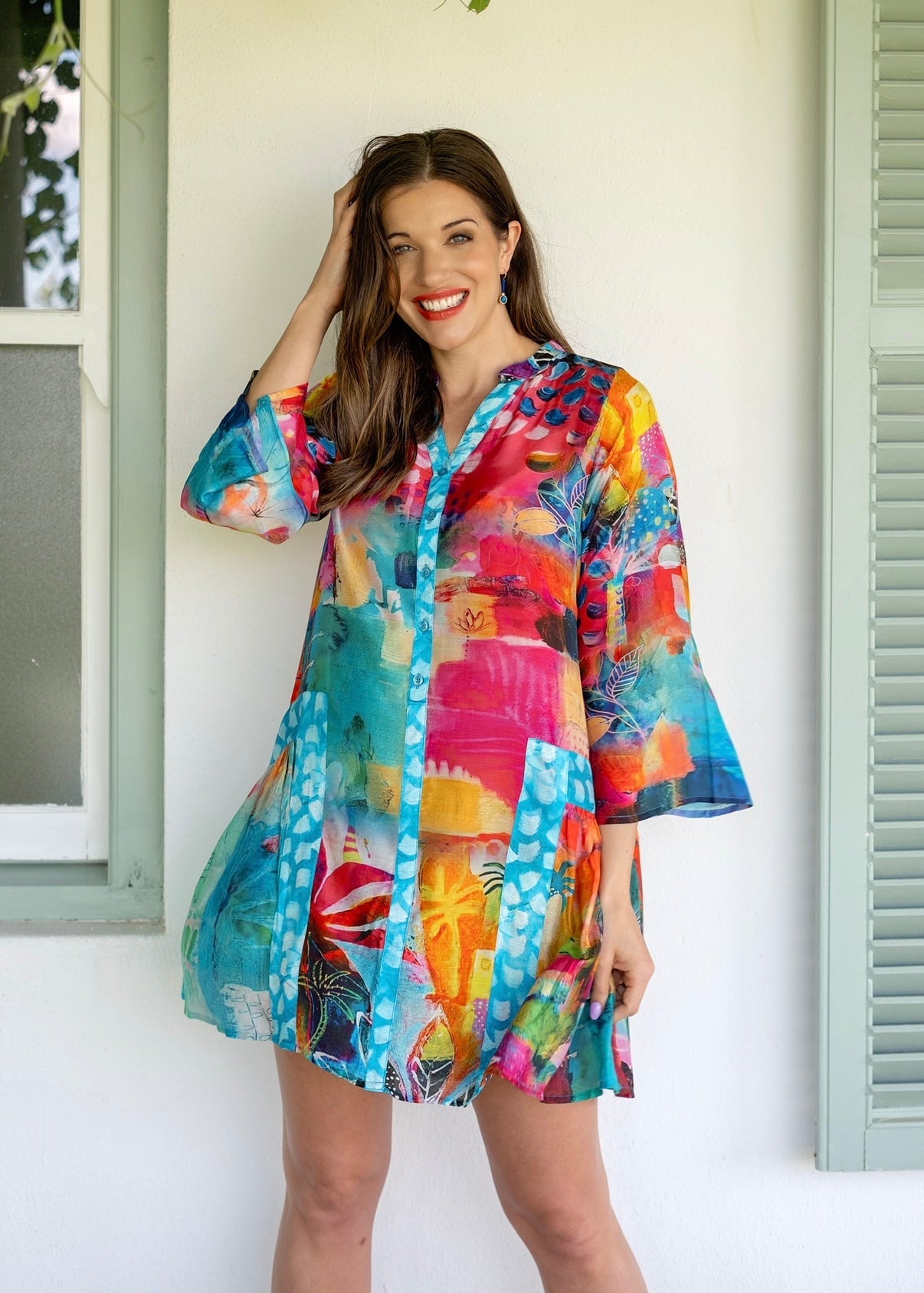View our Amalfi Dress With Floral Print In Multicolour - by Tribute Store