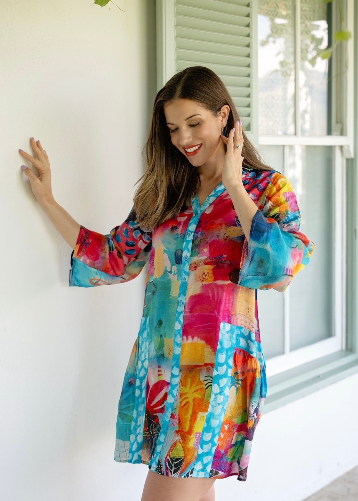 View our Amalfi Dress With Floral Print In Multicolour - by Tribute Store