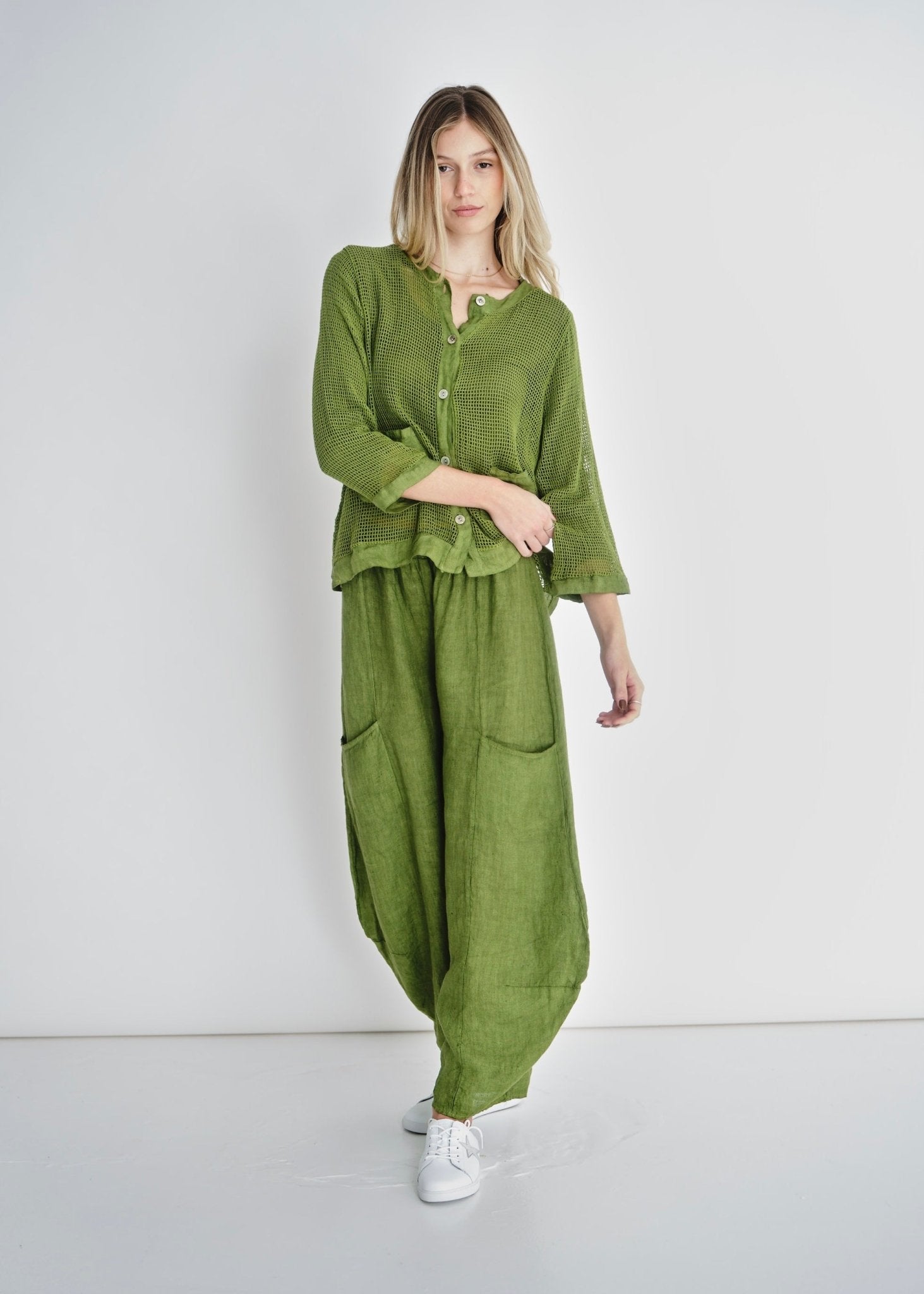 View our Antibes Crochet Cardigan In Bright Green - by Tribute Store