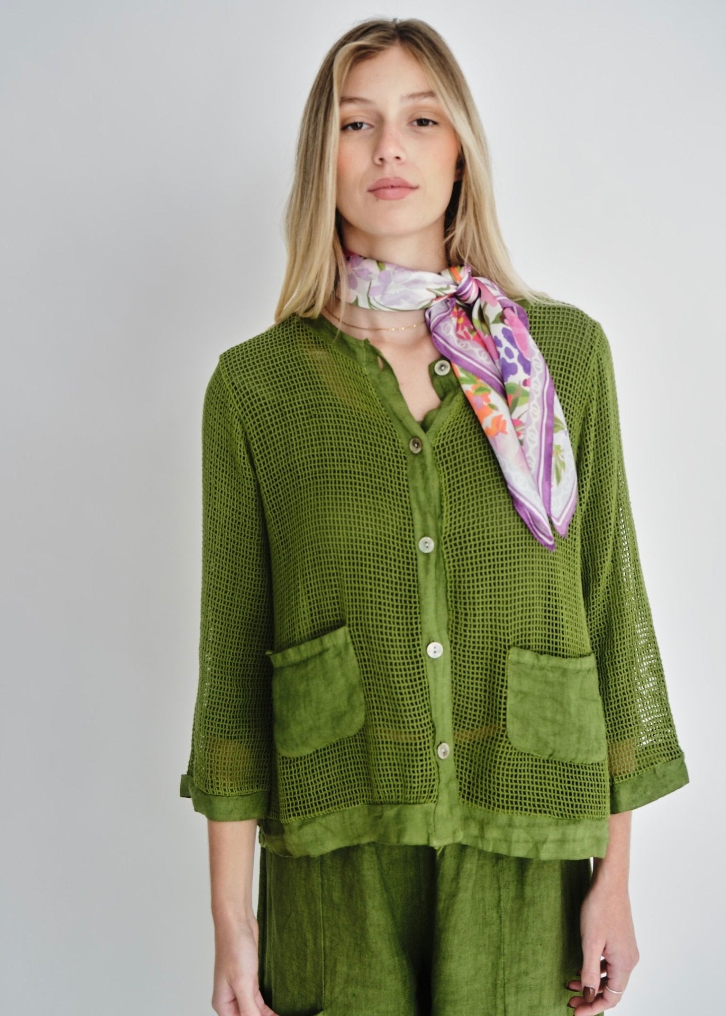 View our Antibes Crochet Cardigan In Bright Green - by Tribute Store