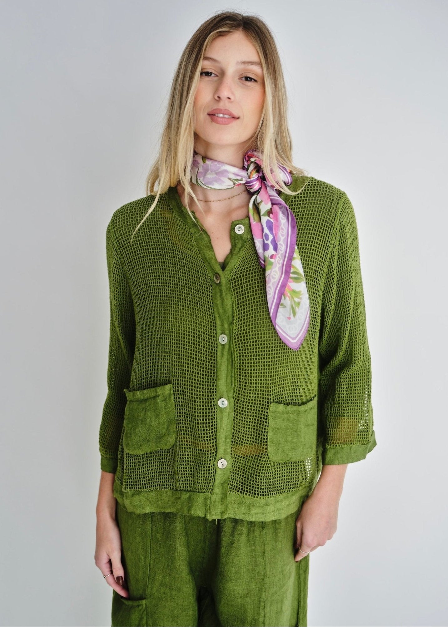 View our Antibes Crochet Cardigan In Bright Green - by Tribute Store