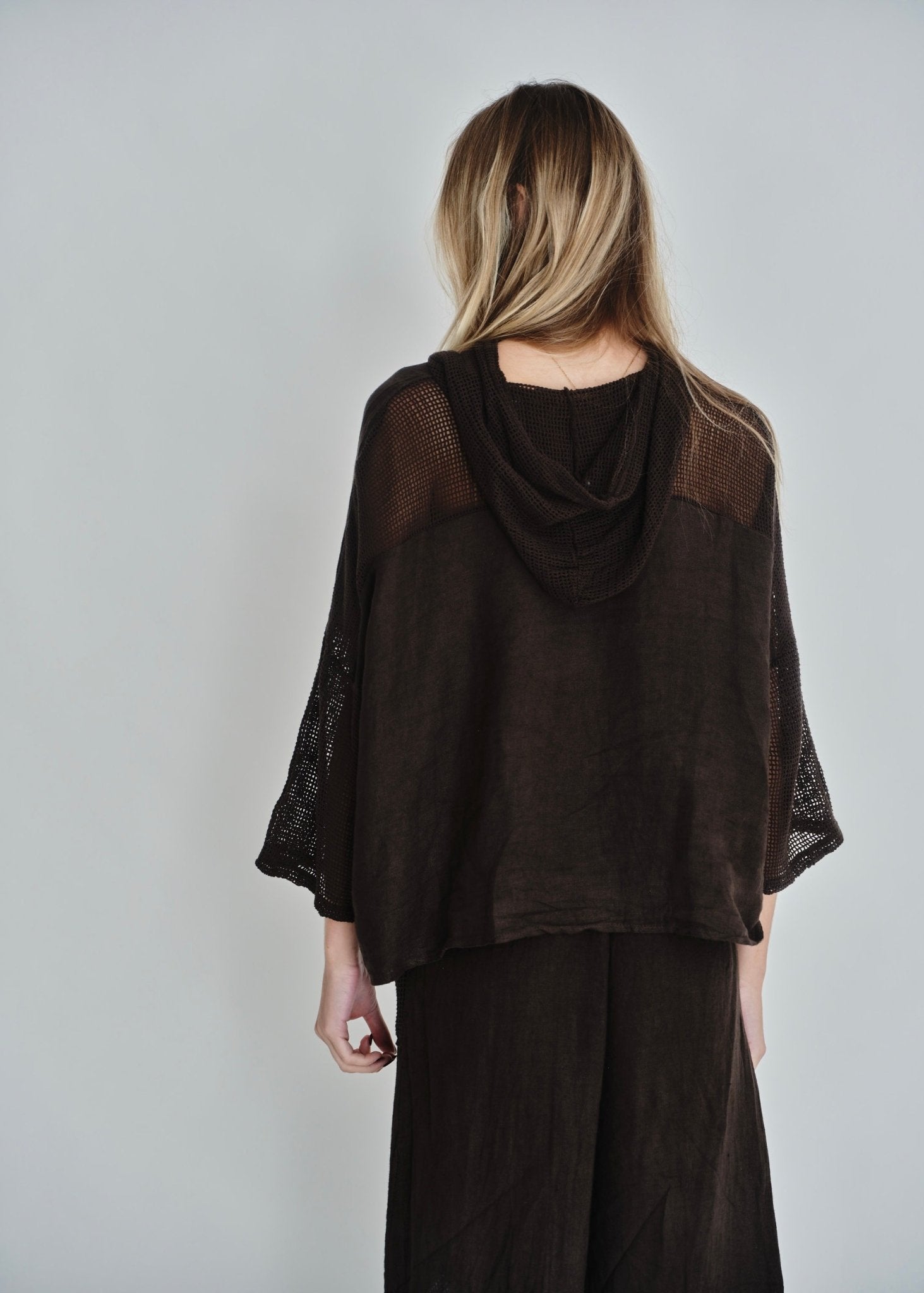 View our Antibes Crochet Hoodie In Chocolate - by Tribute Store