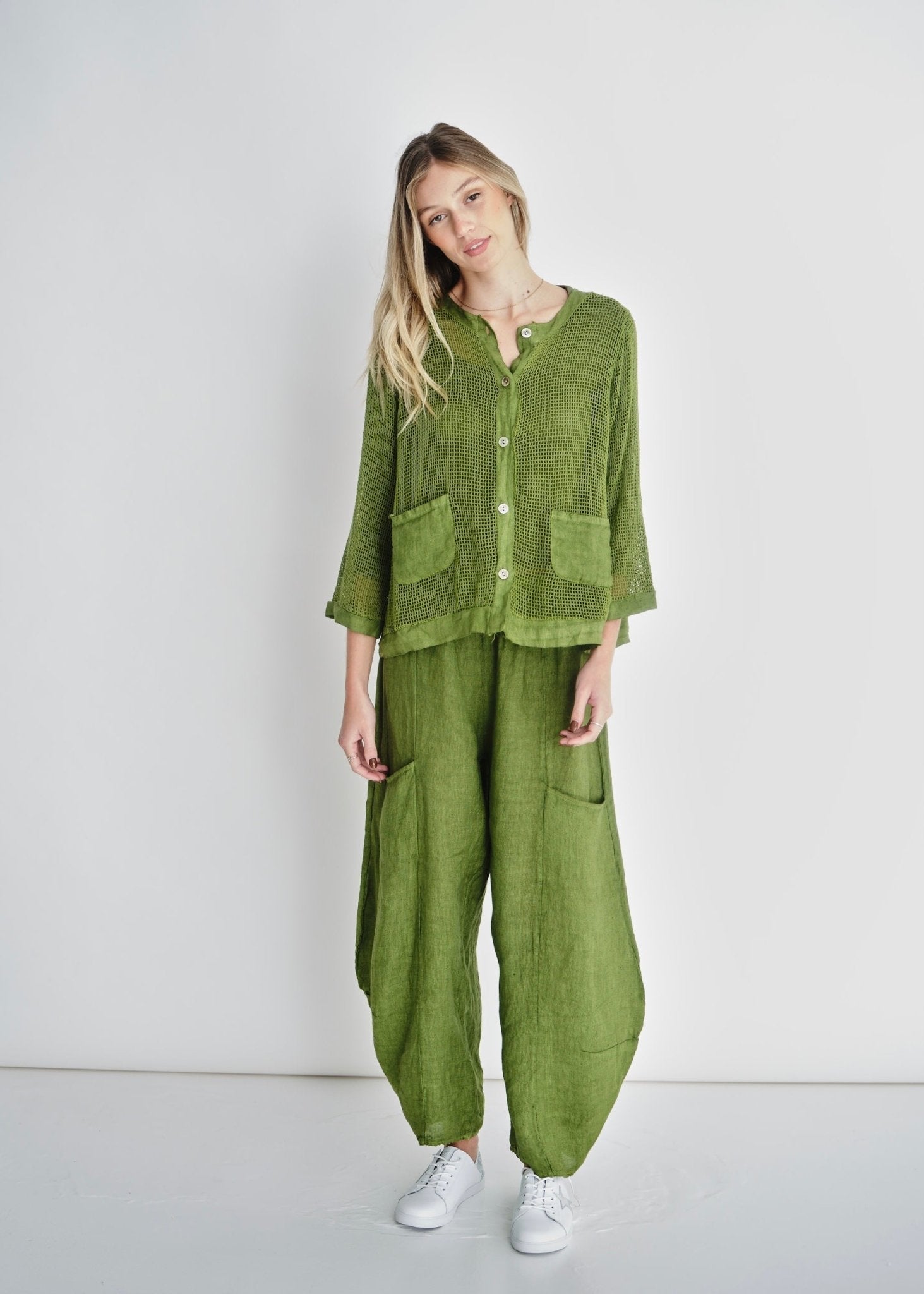 View our Antibes Front Pocket Pants In Bright Green - by Tribute Store
