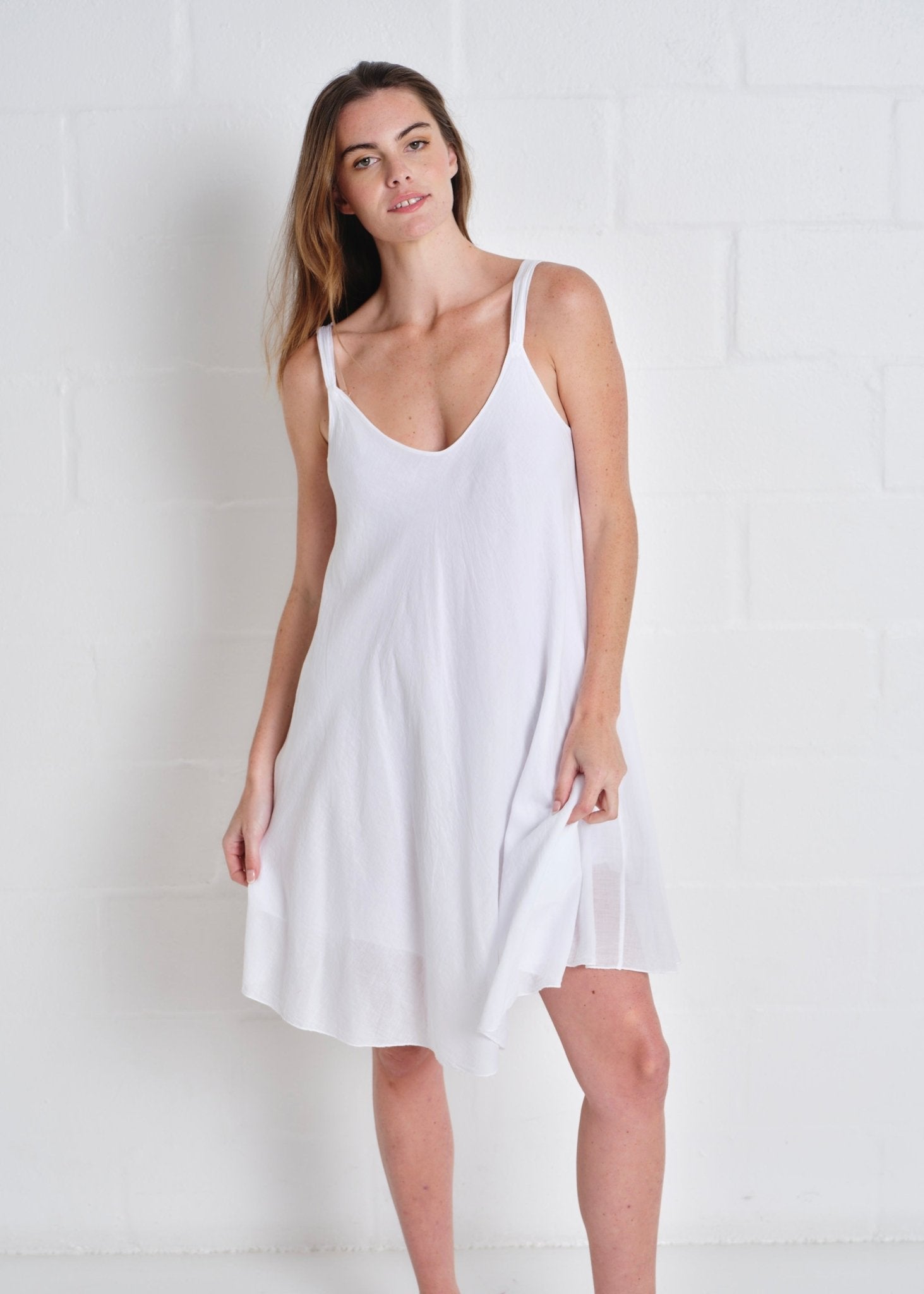 View our Bahamas Short Strappy Dress In White - by Tribute Store