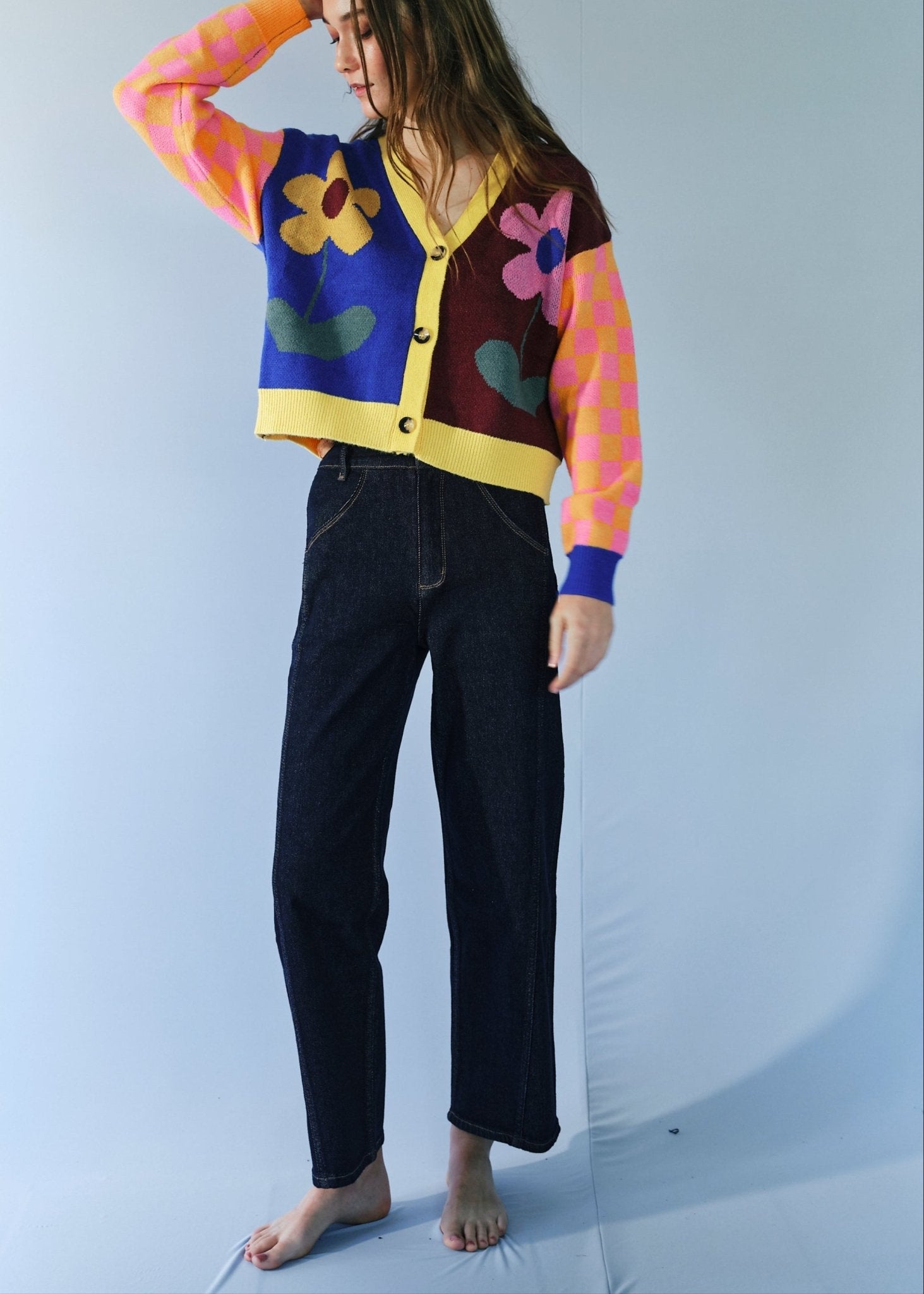 View our Barrel Leg Jeans in Dark Blue - by Tribute Store