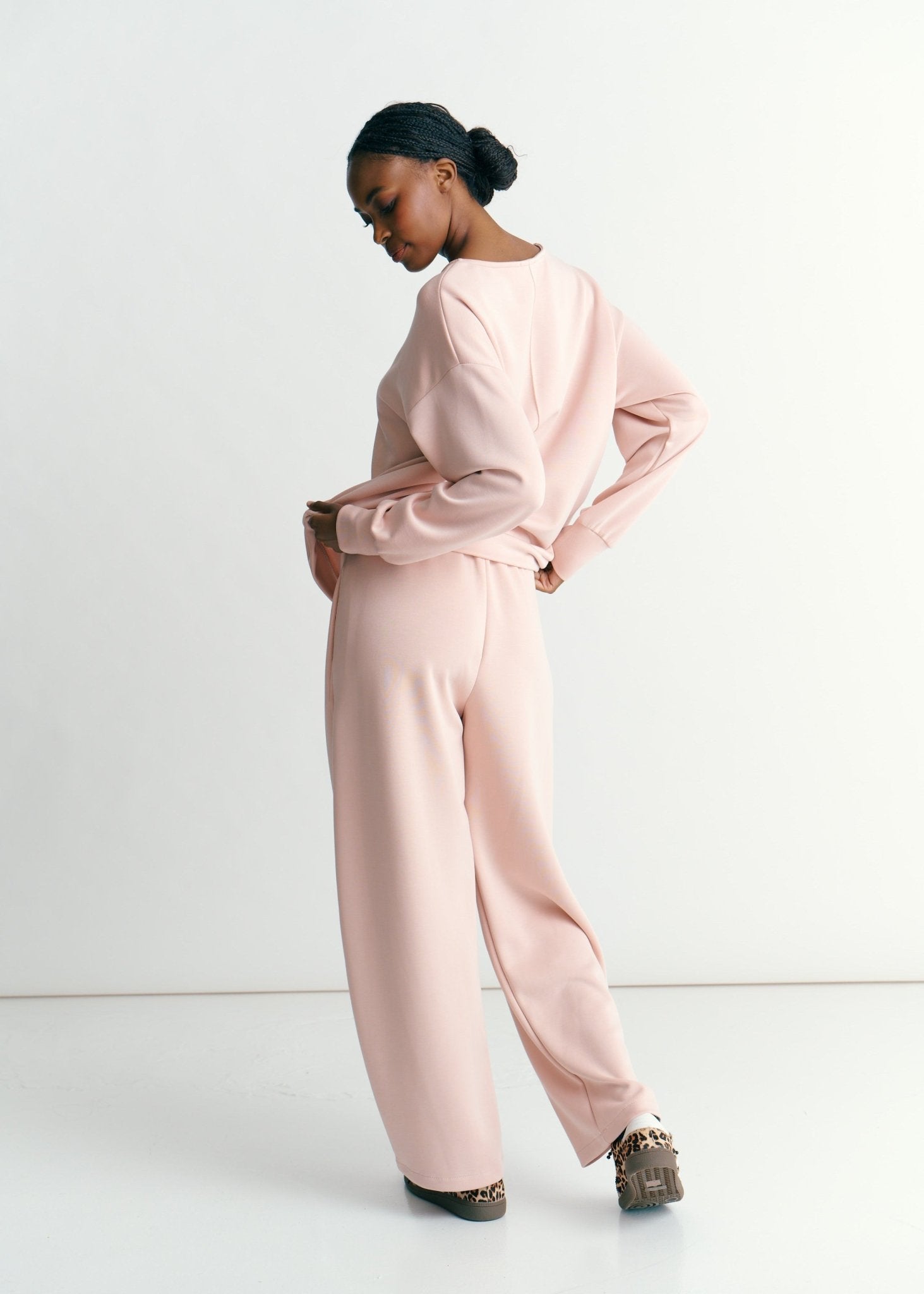 View our Barrel Track Pants In Blush Pink - by Tribute Store