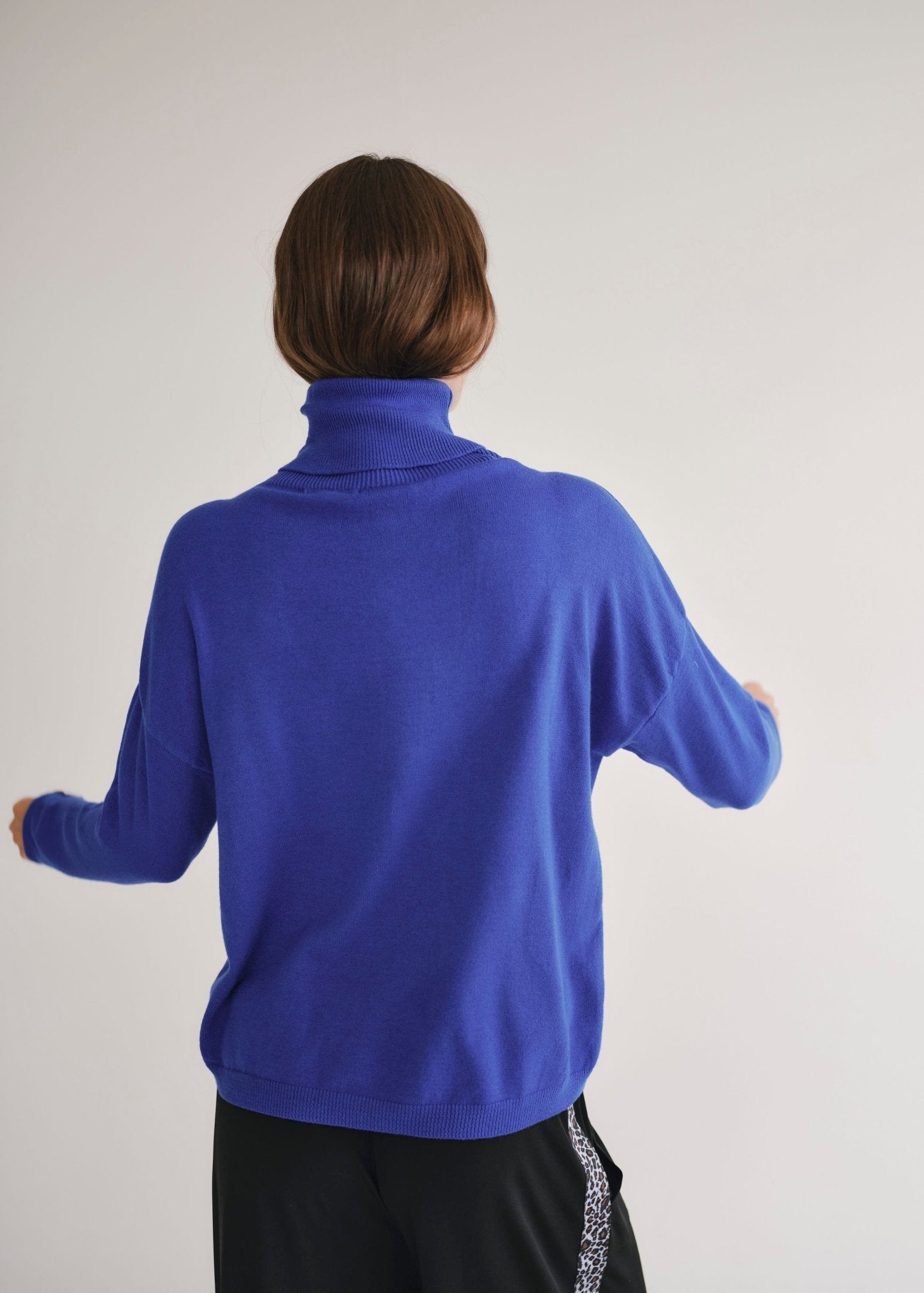 View our Bastille Royal Blue Polo Neck Knit with Star Front - by Tribute Store