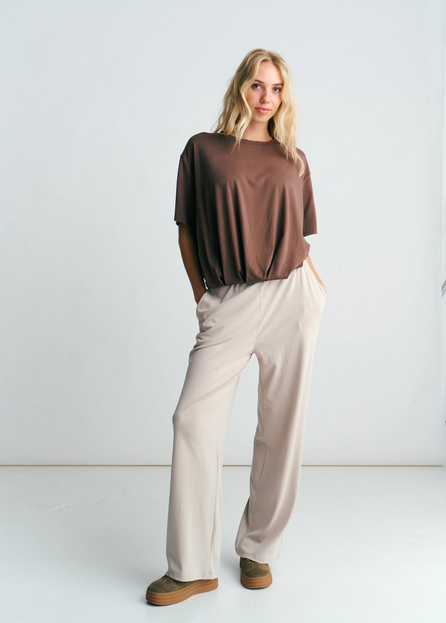 View our Beurre Butter Feel Palazzo Pants In Beige - by Tribute Store