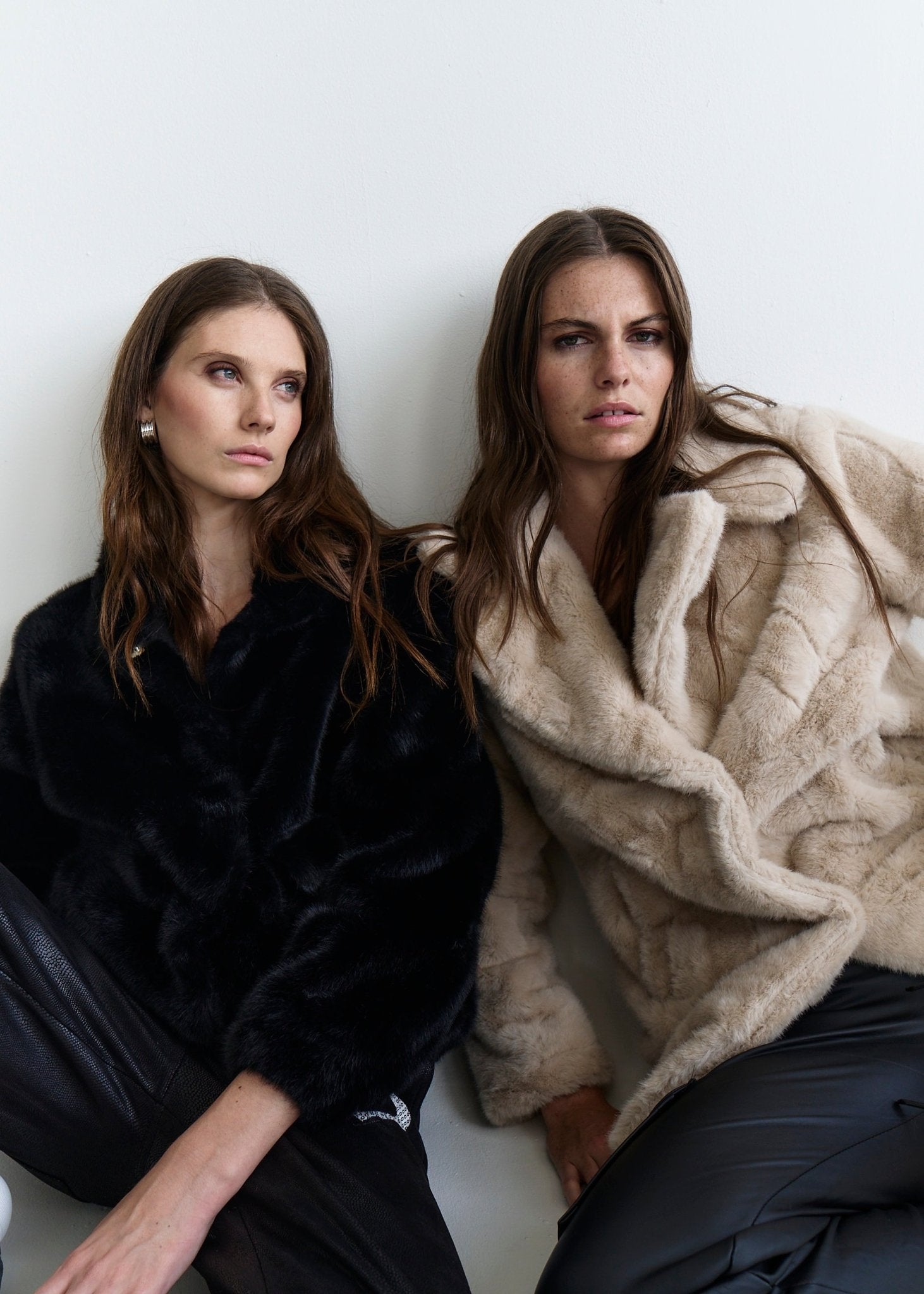 View our Birkin Faux Fur Cropped Jacket with Stud Buttons in Black - by Tribute Store