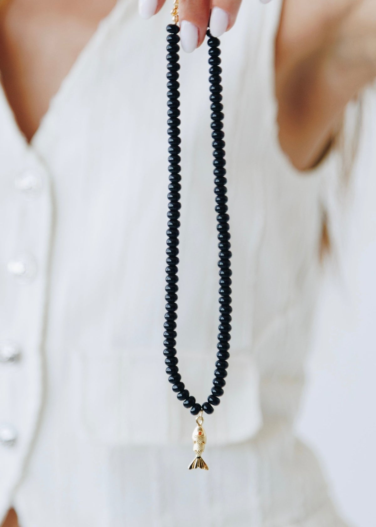 View our Black Onyx Fishermans Wives Stone Necklace - by Tribute Store