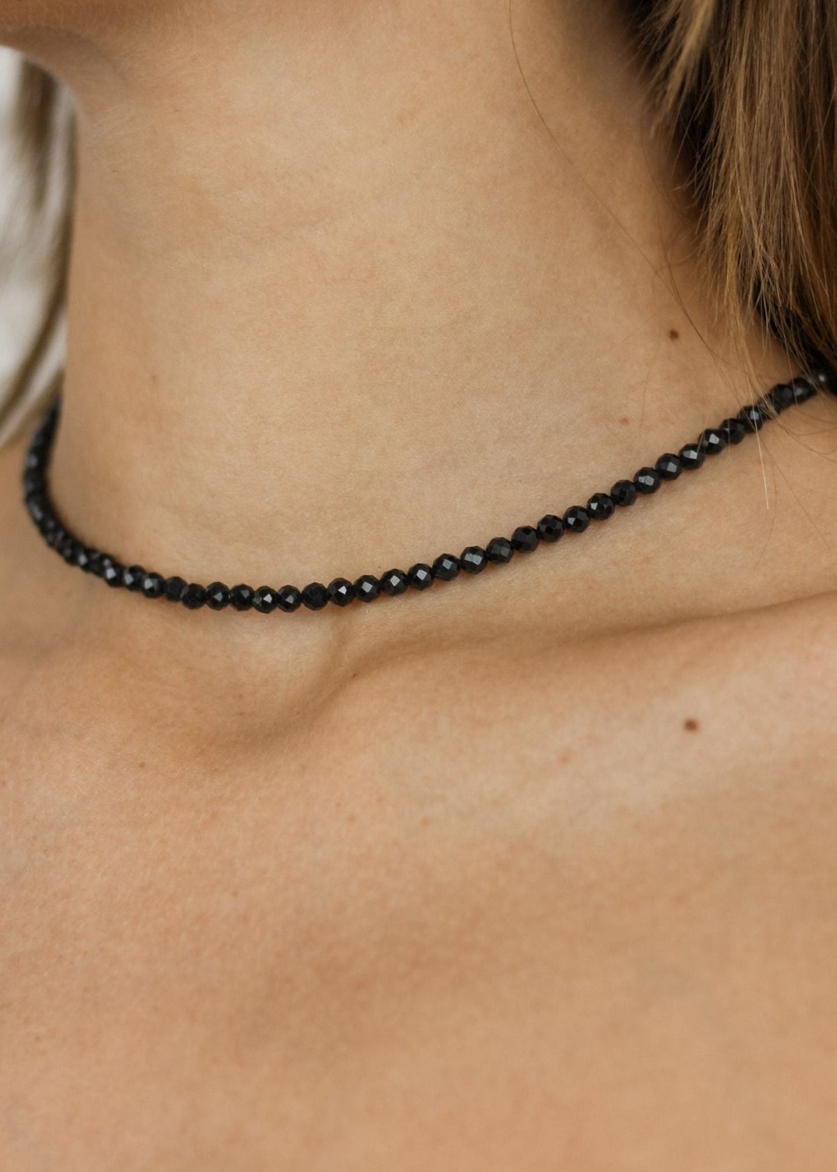 View our Black Tourmaline Stone Choker Necklace - by Tribute Store