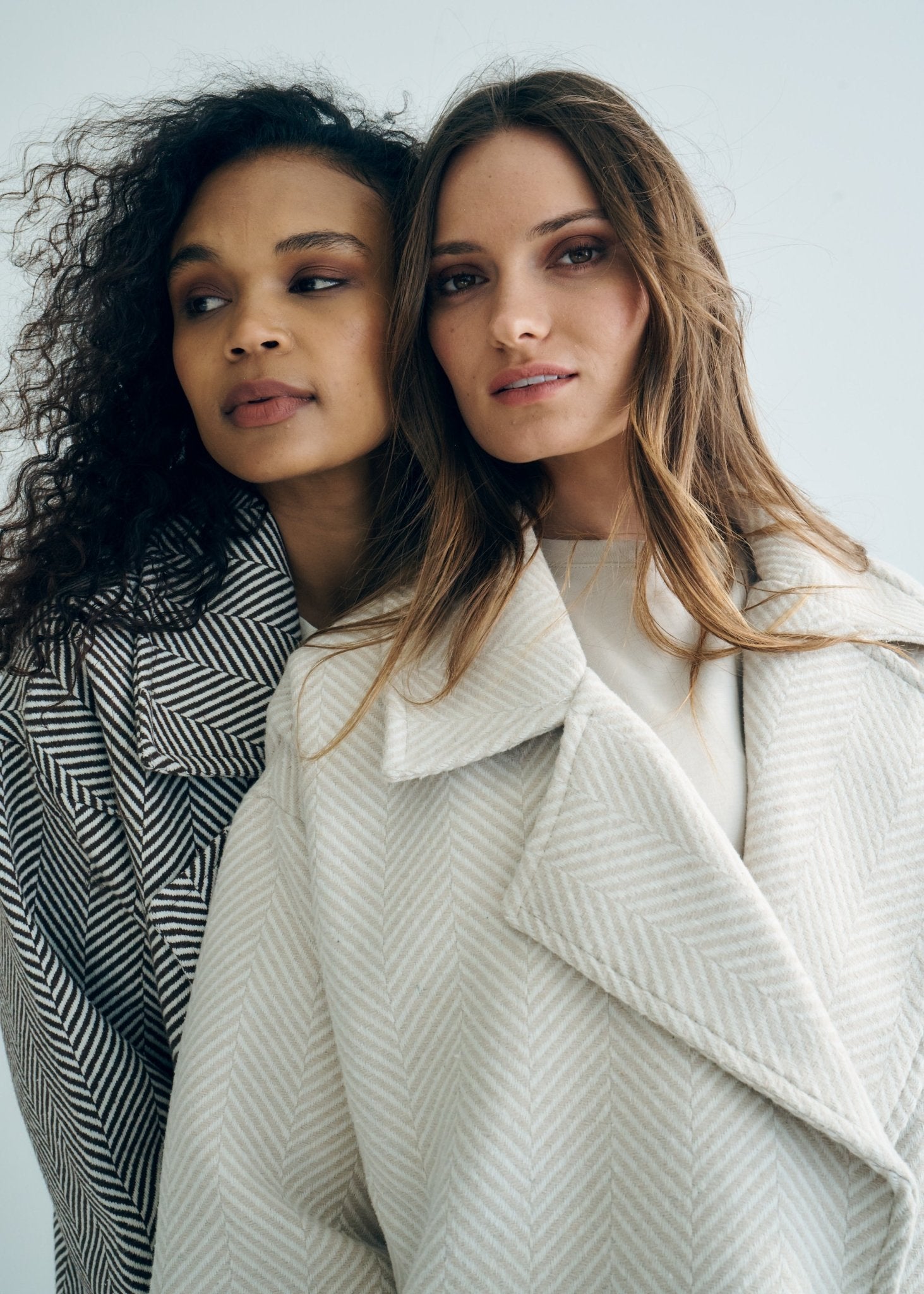 View our Bordeaux Wool Coat in Cream and White - by Tribute Store