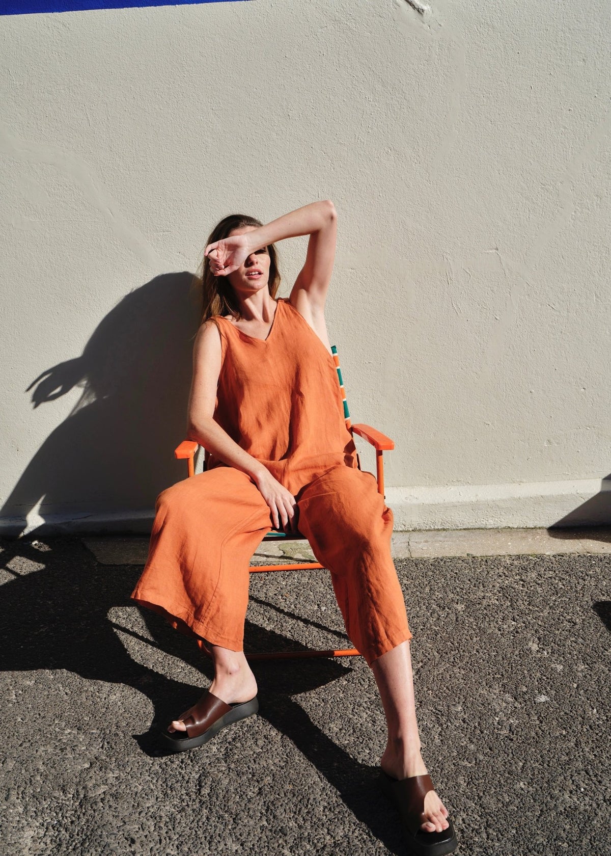View our Cabo Long Jumpsuit In Rust - by Tribute Store