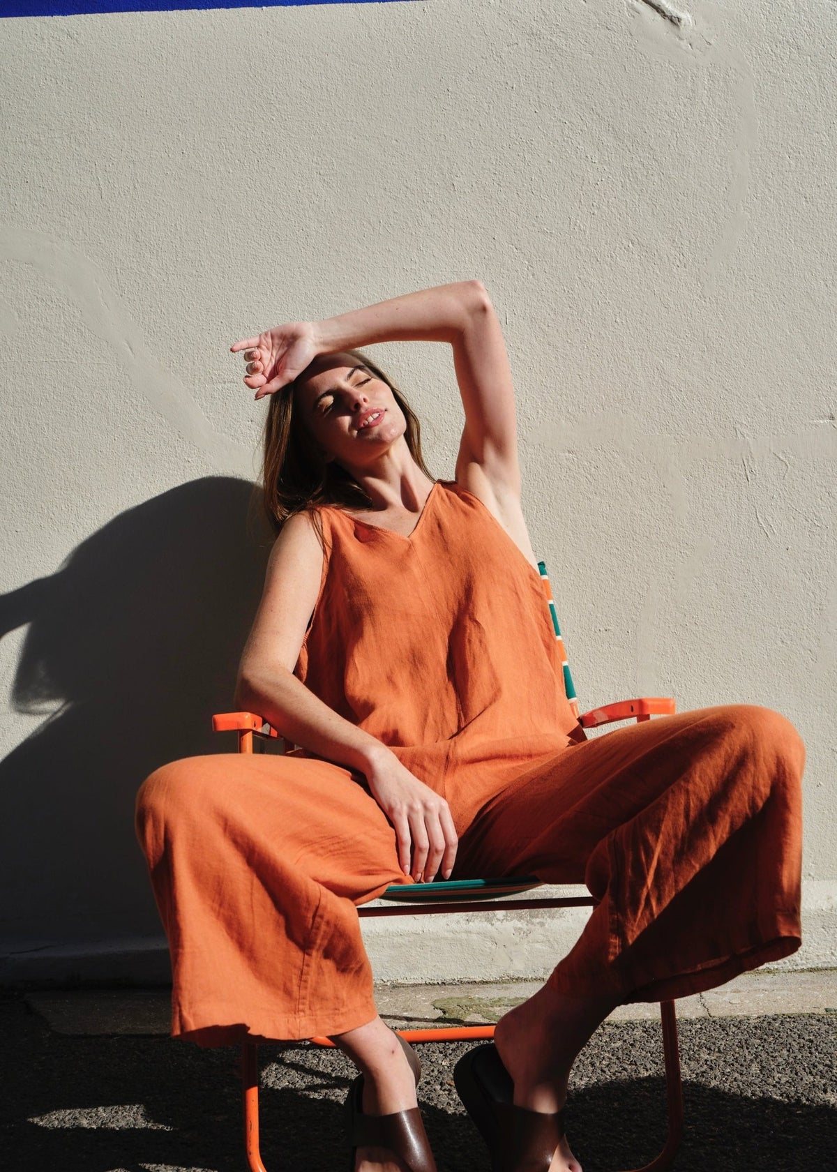 View our Cabo Long Jumpsuit In Rust - by Tribute Store
