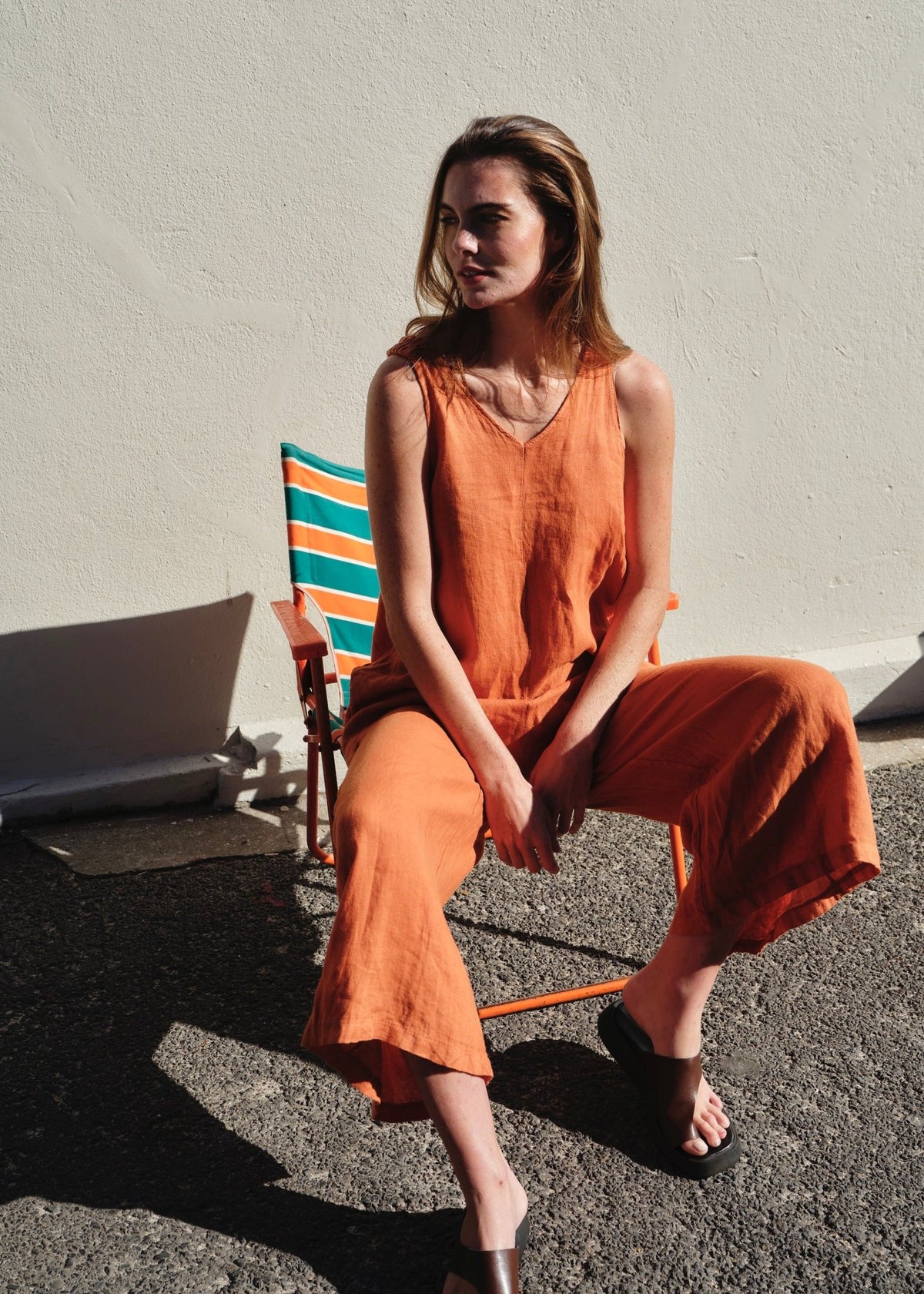 View our Cabo Long Jumpsuit In Rust - by Tribute Store