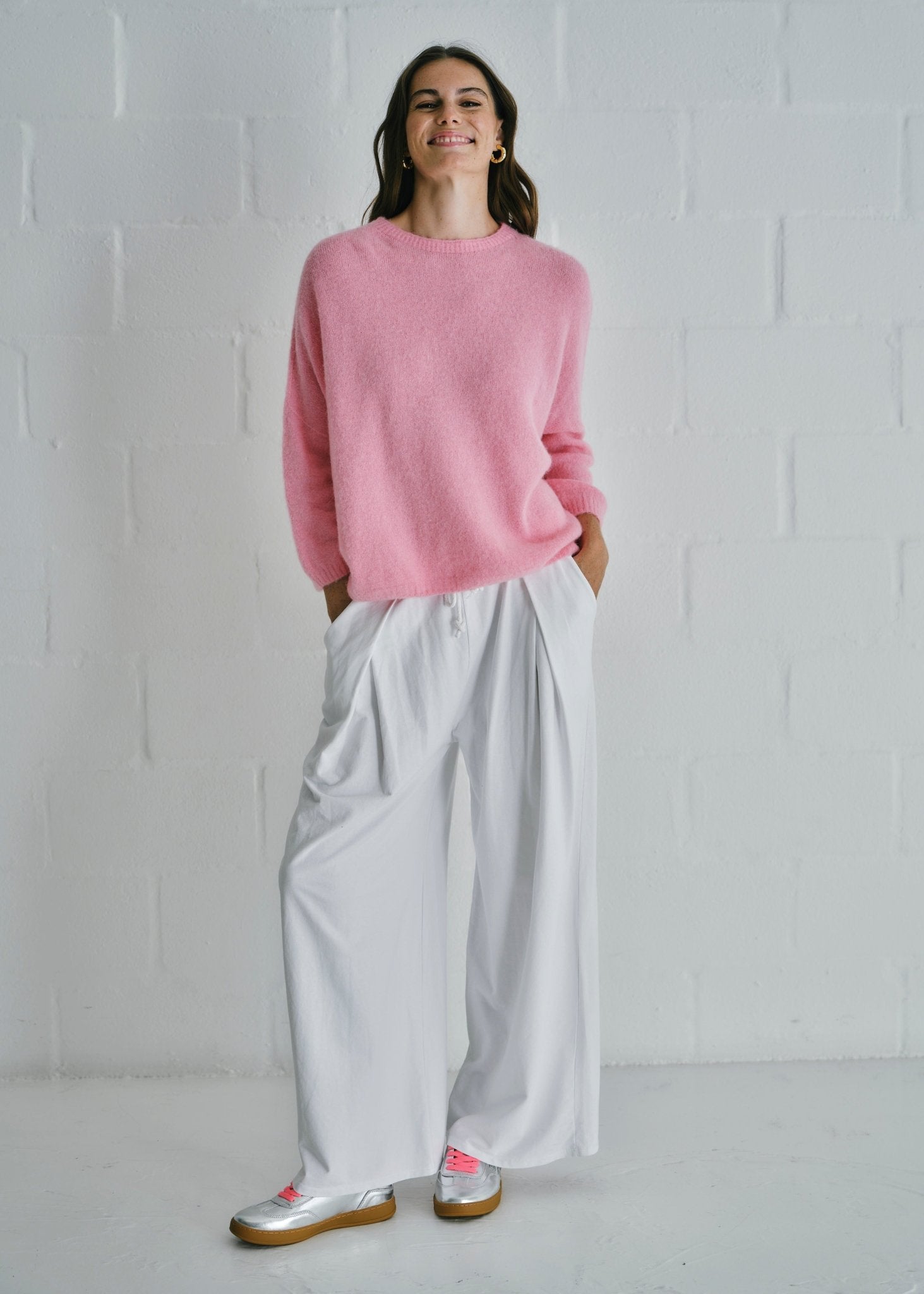 View our Calabria Italian Wide Leg Tracksuit Pants White - by Tribute Store