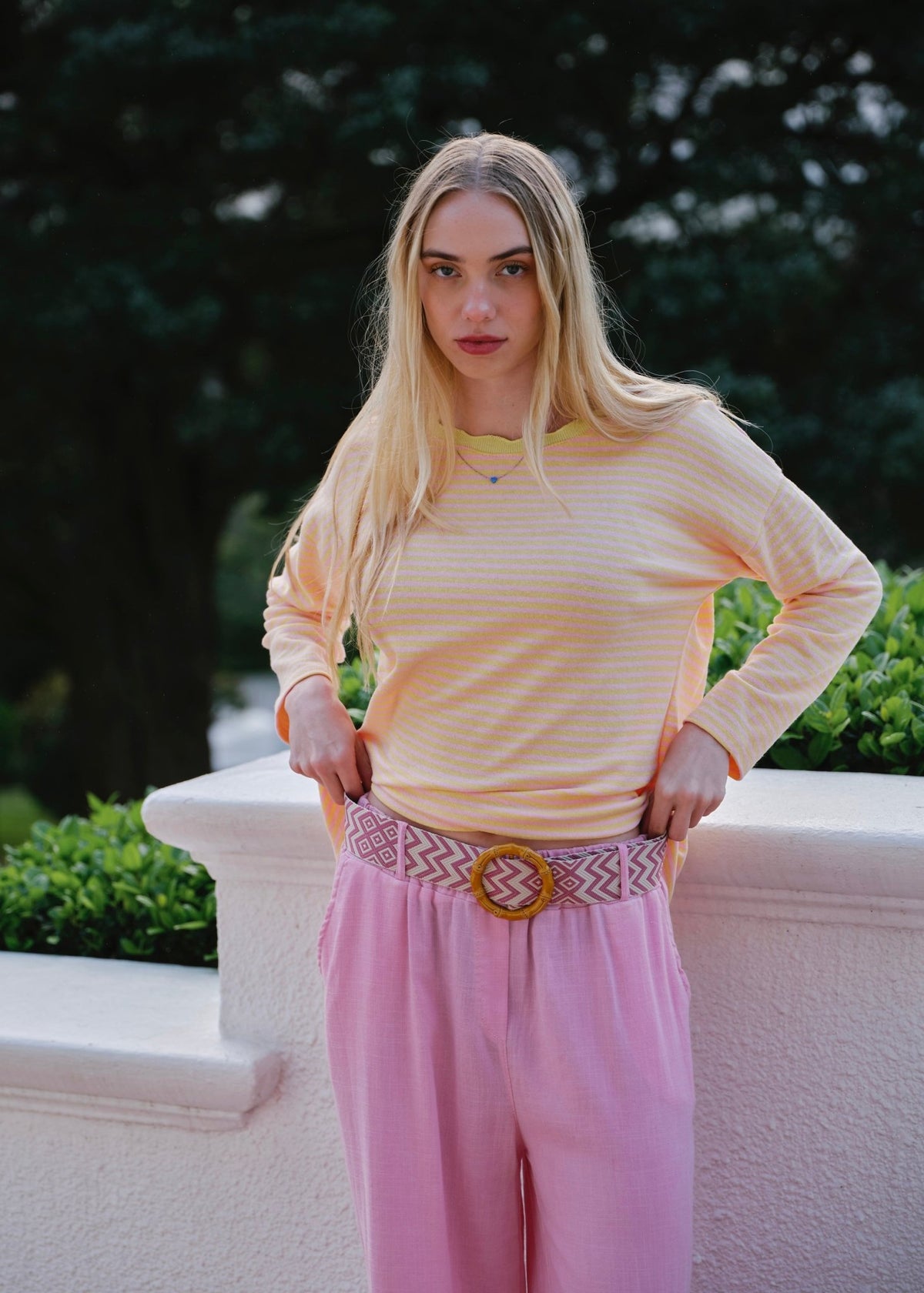 View our Camogli Palazzo Linen Blend Pants In Fuchsia - by Tribute Store