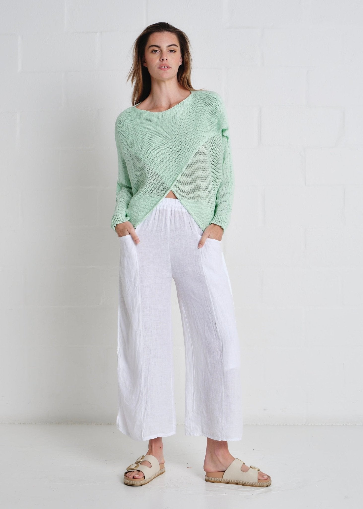 View our Chaillot Crossover Knit In Mint - by Tribute Store