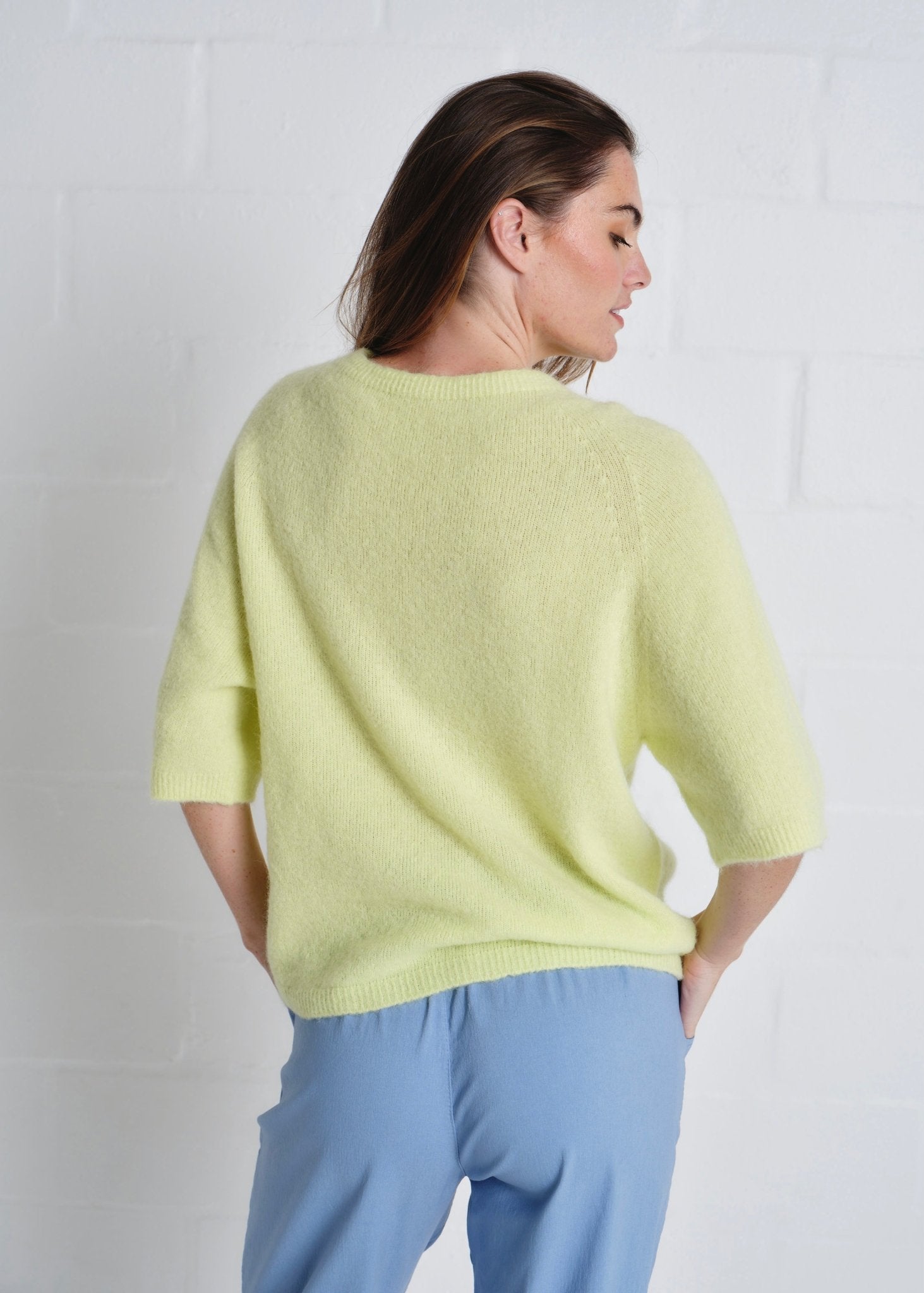 View our Chamonix SS Round Neck Alpaca Knit In Sunshine Yellow - by Tribute Store
