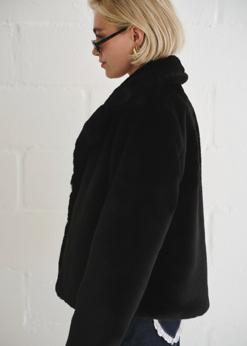 View our Chic Chocolate Brown Faux Fur Jacket - by Tribute Store