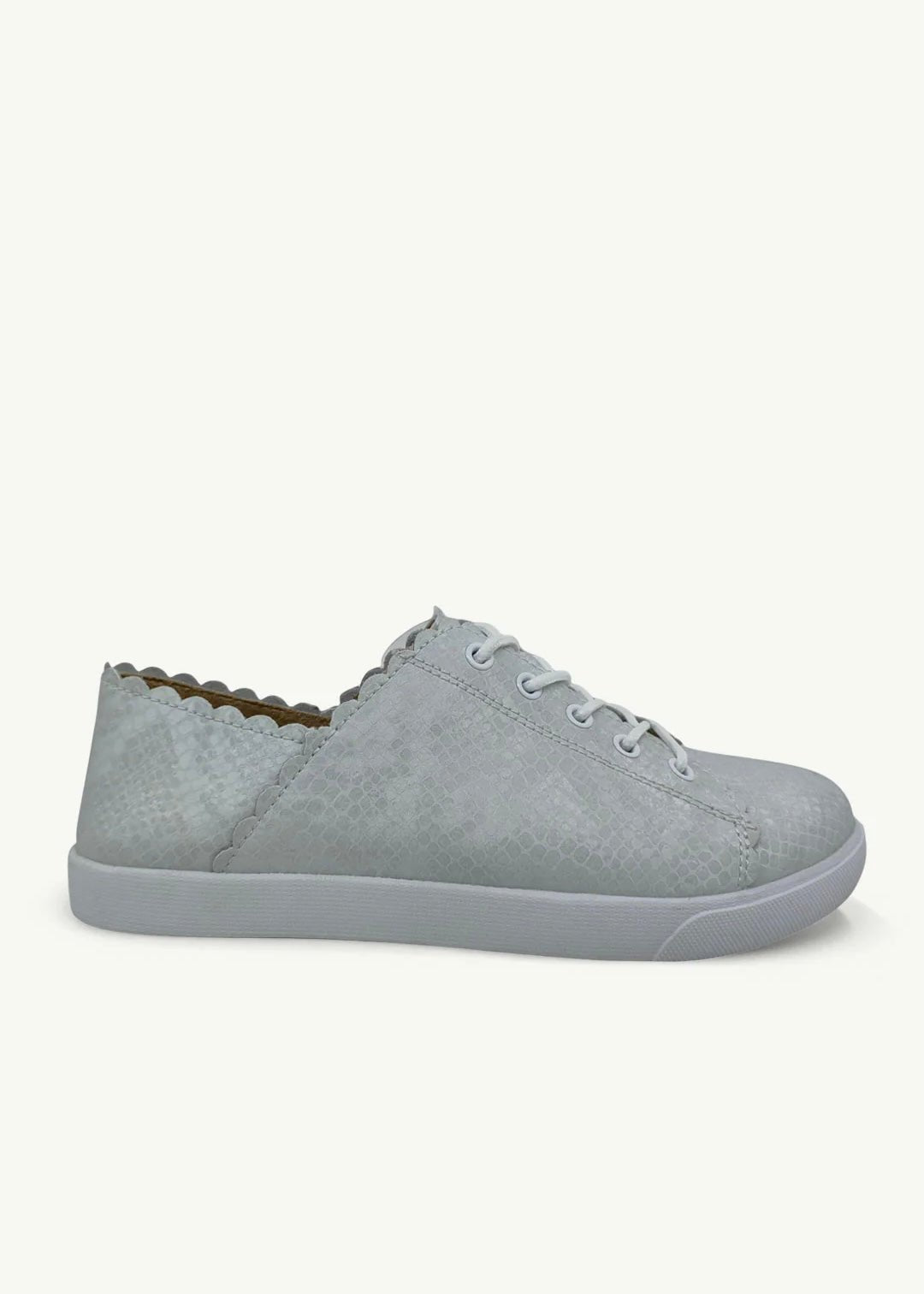 View our Chloe Leather Sneakers With Snake Print In Grey - by Tribute Store