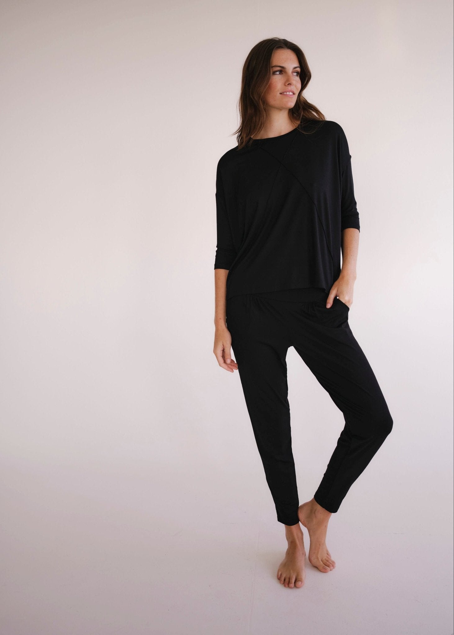 View our Classic Front Pleat Lounge Pants in Black - by Tribute Store