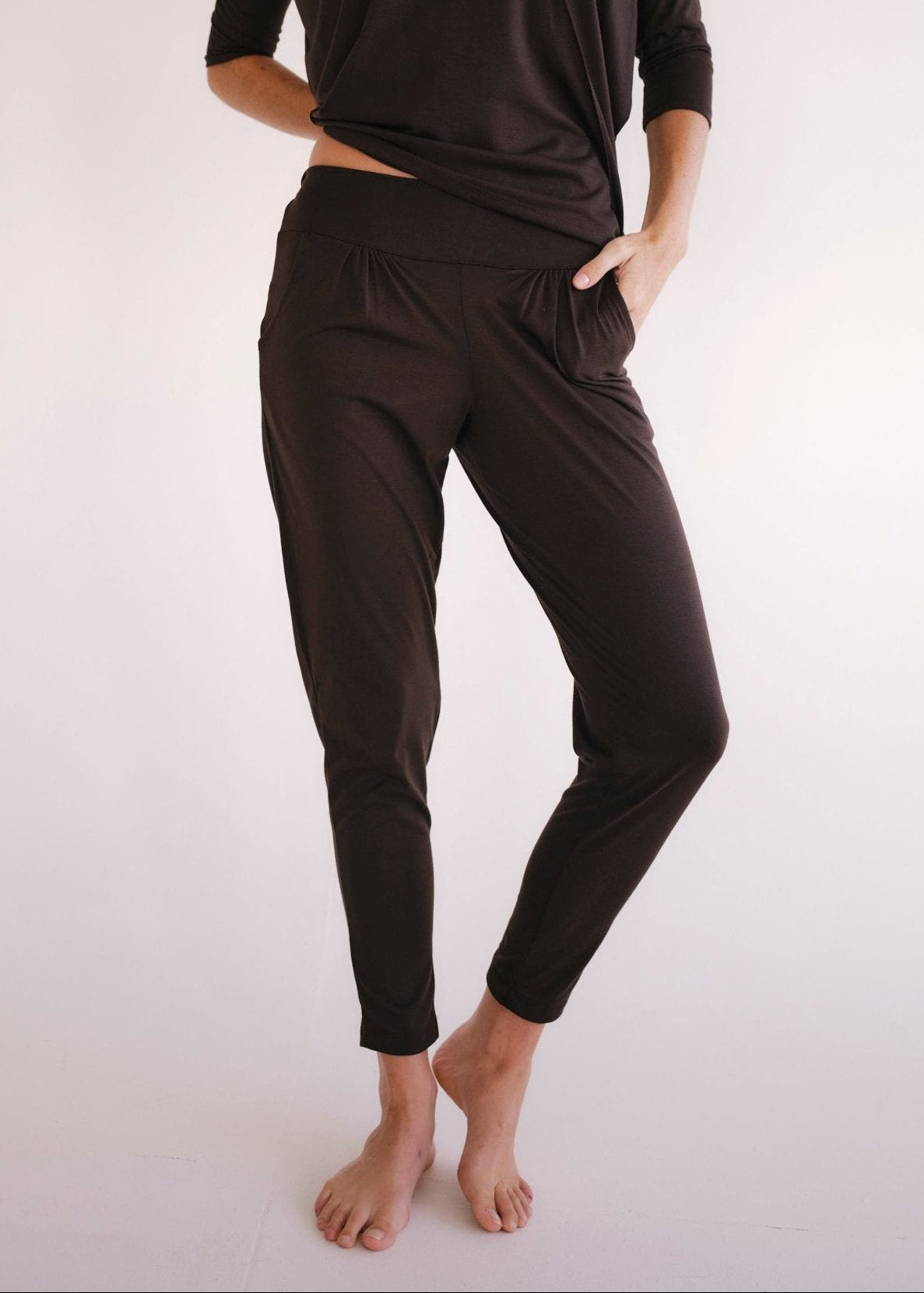 View our Classic Front Pleat Lounge Pants in Chocolate - by Tribute Store