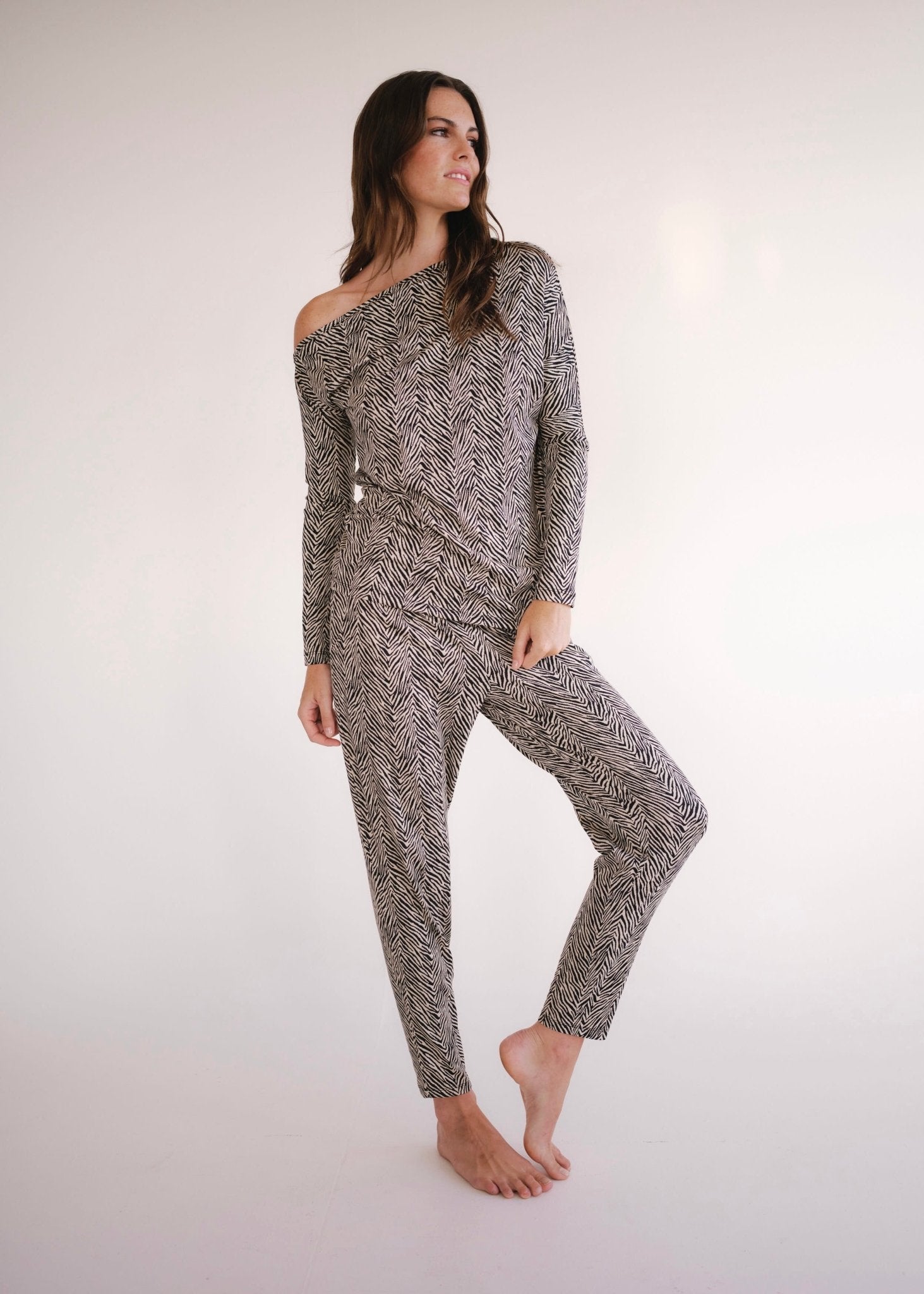 View our Classic Front Pleat Lounge Pants in Safari Sketch Print - by Tribute Store