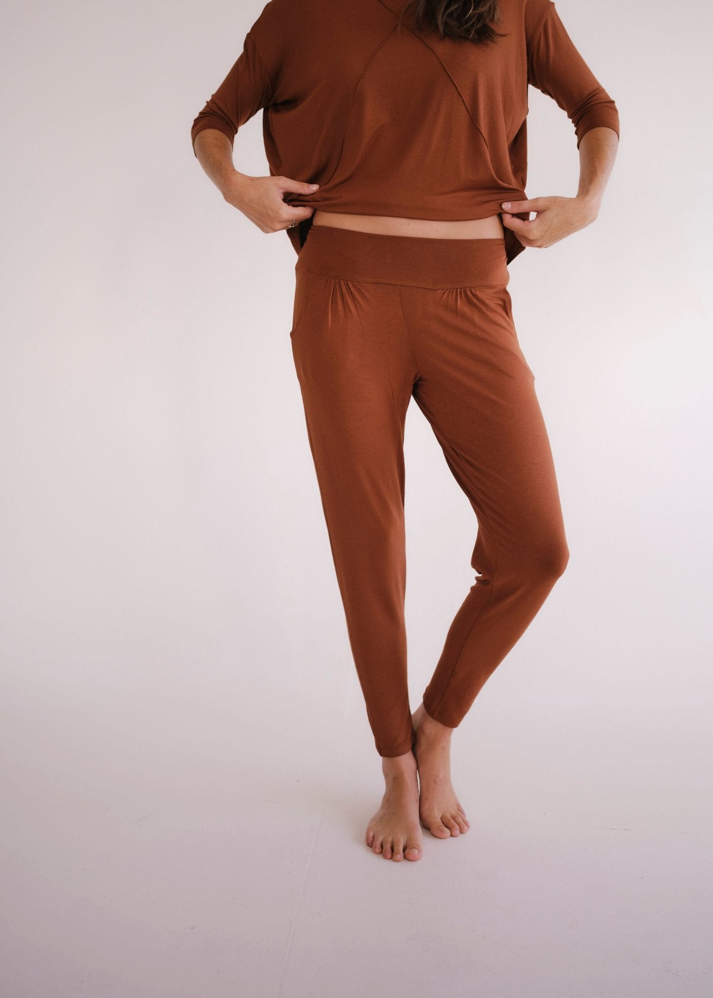 View our Classic Front Pleat Lounge Pants in Tabacco - by Tribute Store