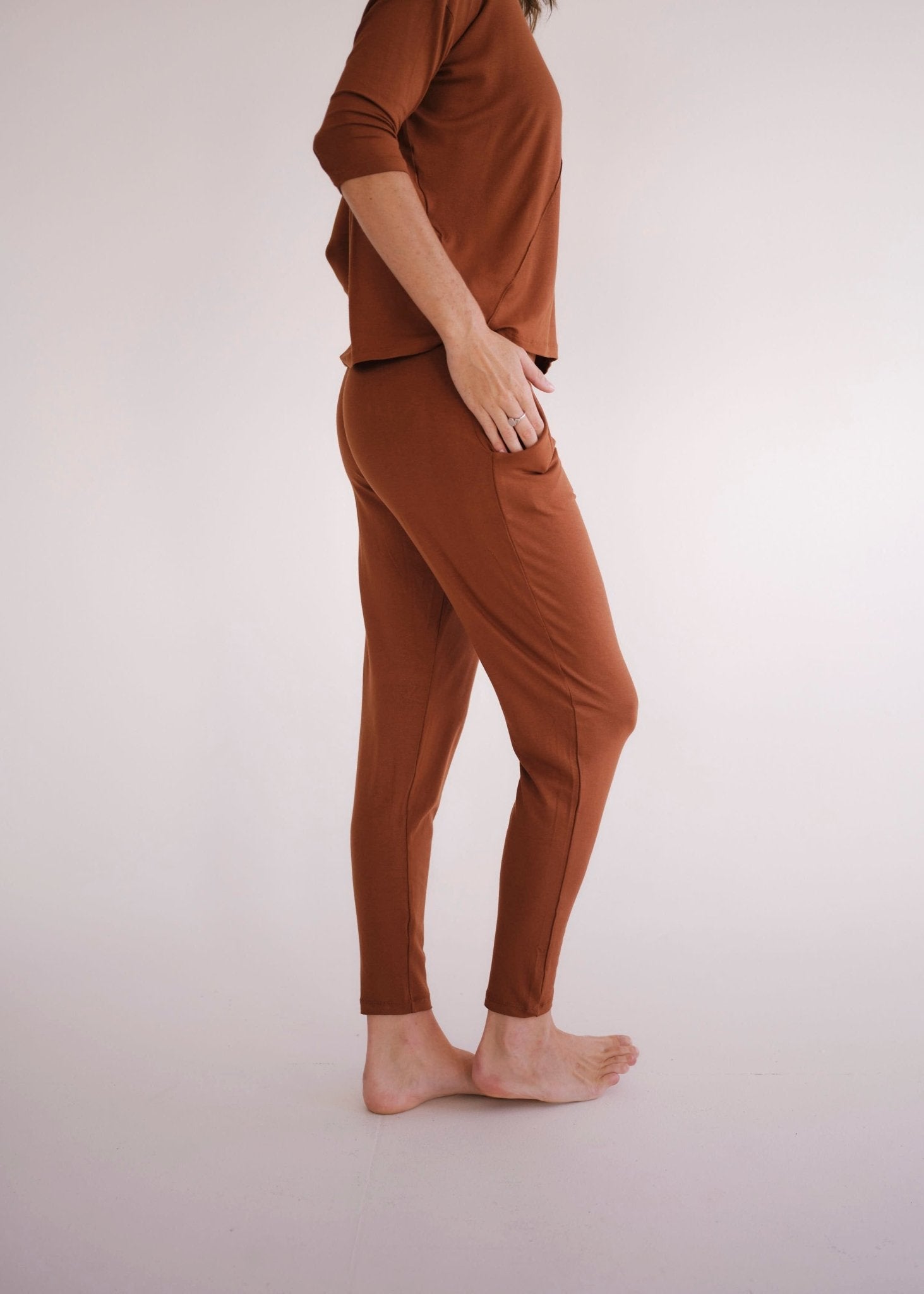View our Classic Front Pleat Lounge Pants in Tabacco - by Tribute Store