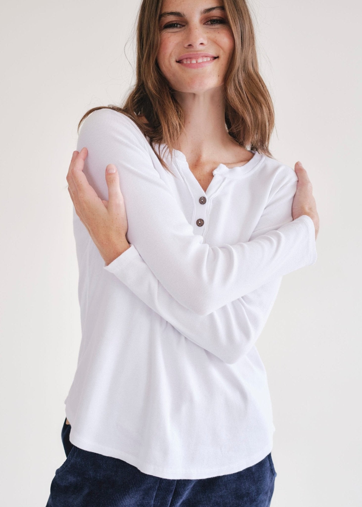 View our Cloud Cotton Long Sleeved Top in White - by Tribute Store