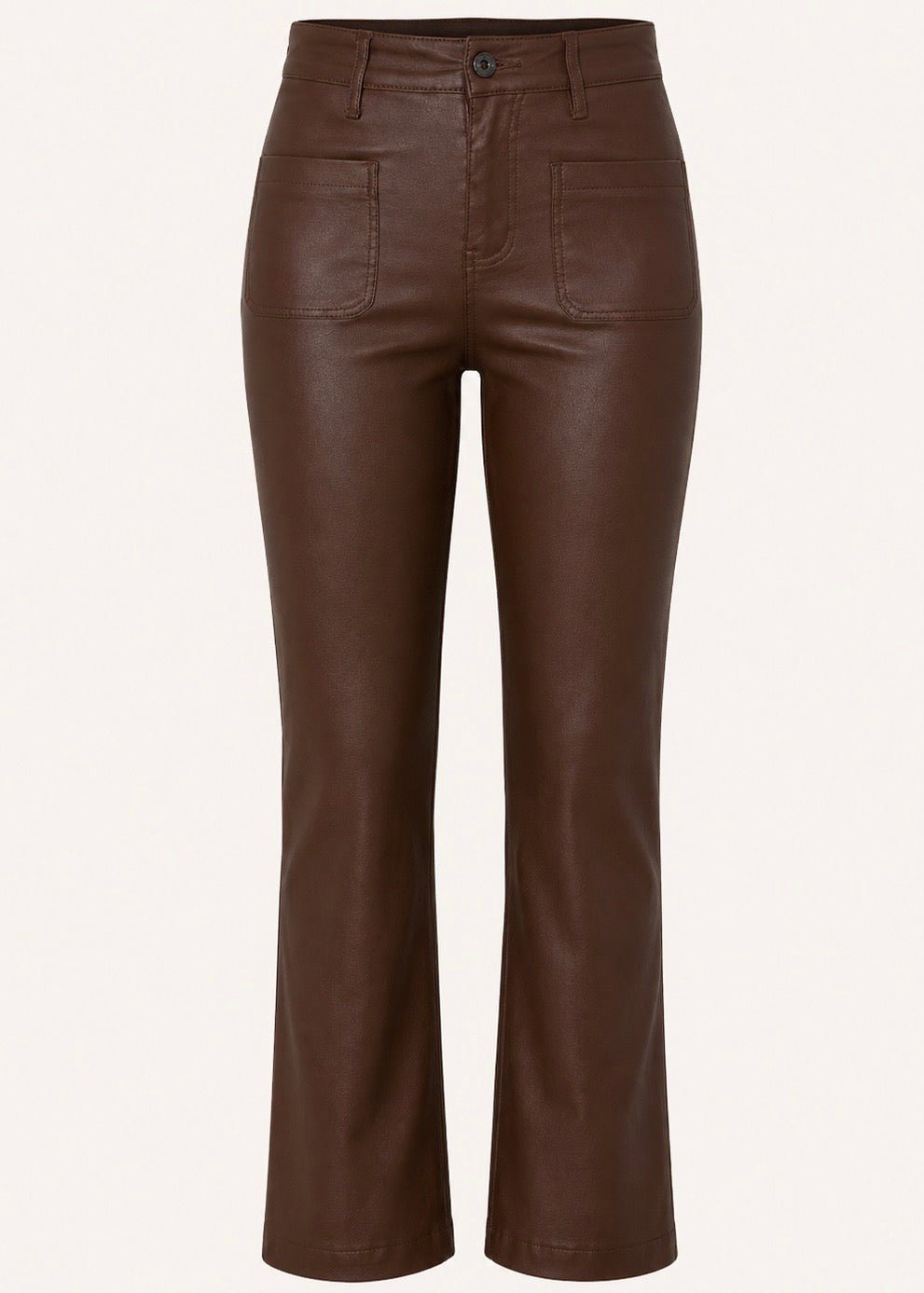 View our Coated Straight-Leg Trousers In Chocolate - by Tribute Store