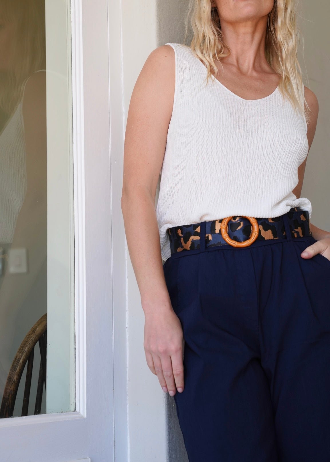 View our Coco Italian Pants With Belt Navy - by Tribute Store
