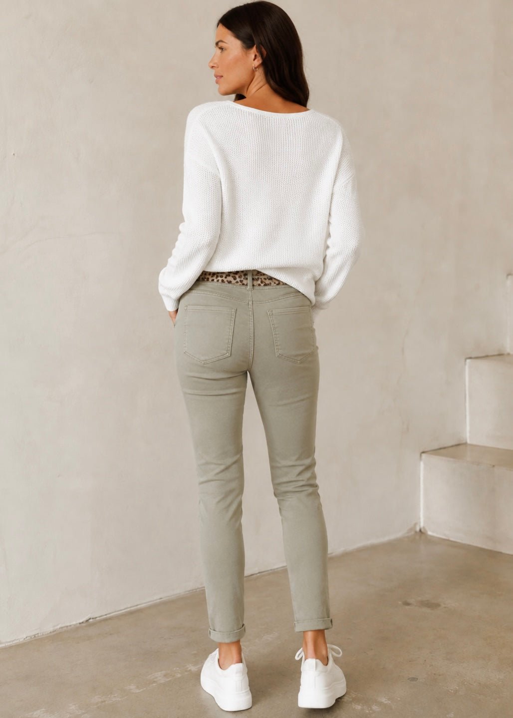 View our Contrast Trim Jogger Pants In Khaki - by Tribute Store