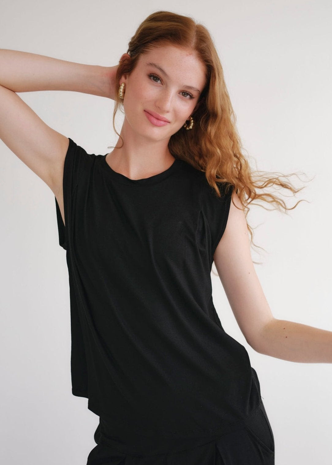 View our Cooper Relaxed Sleeveless Tee In Black - by Tribute Store