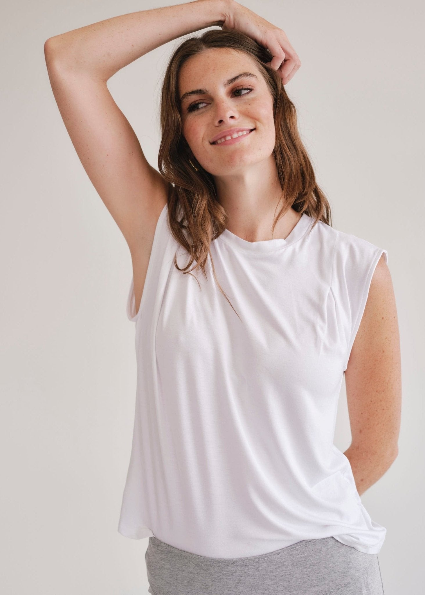 View our Cooper Relaxed Sleeveless Tee In White - by Tribute Store