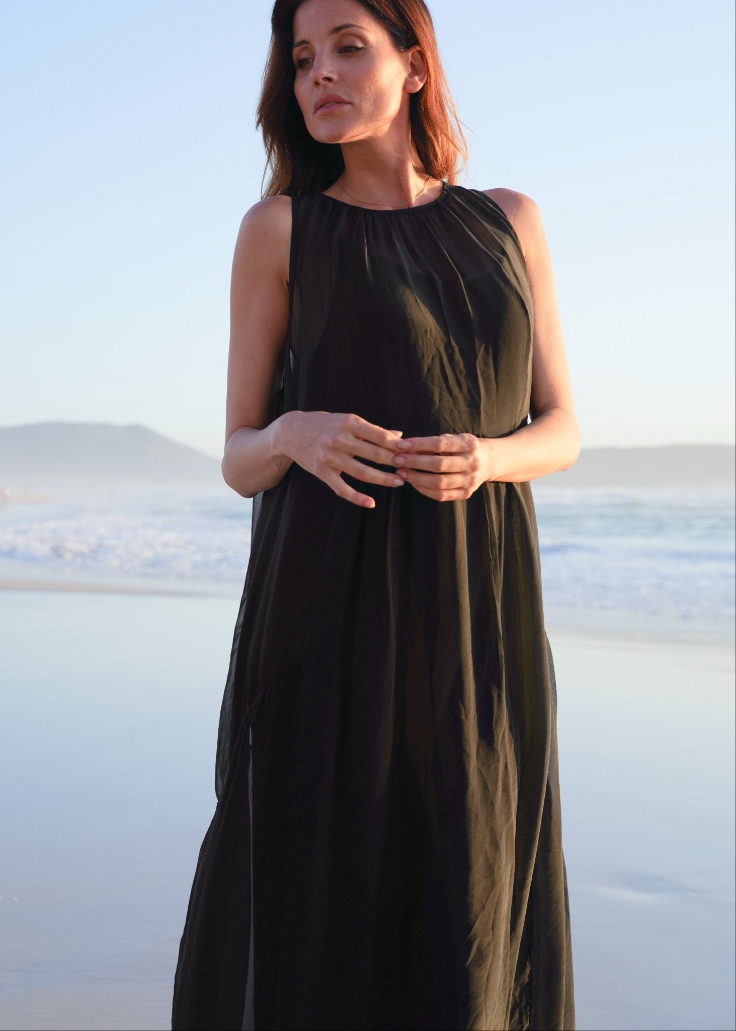 View our Copacabana Sleeveless Silk Maxi Dress In Black - by Tribute Store