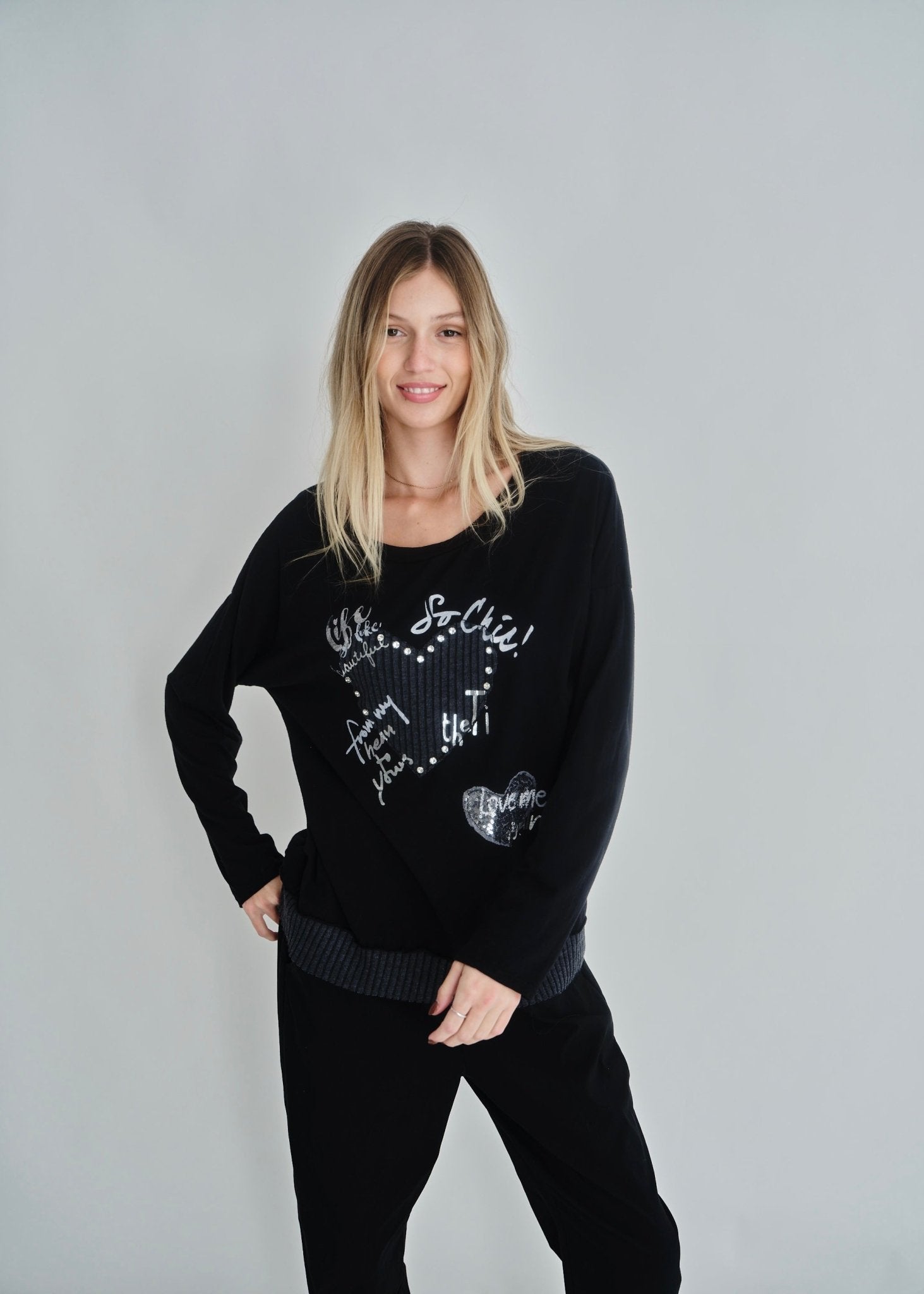 View our Corazon Italian Cotton Jumper In Black - by Tribute Store