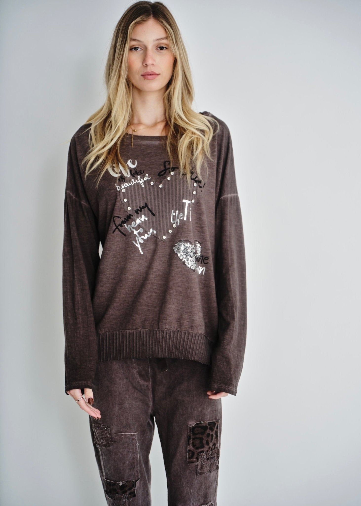View our Corazon Italian Cotton Jumper In Stonewashed Berry - by Tribute Store