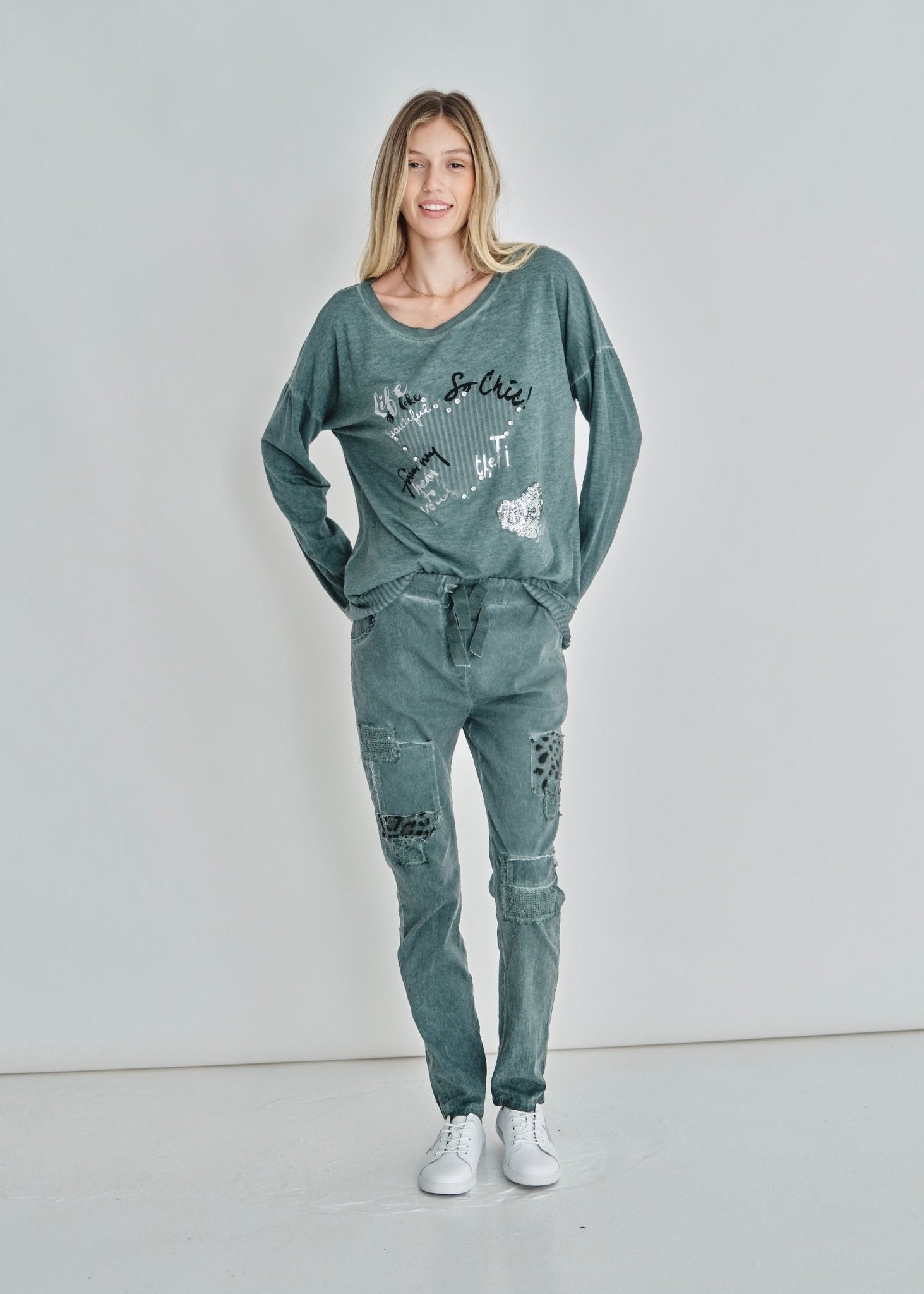 View our Corazon Italian Cotton Jumper In Turquoise - by Tribute Store