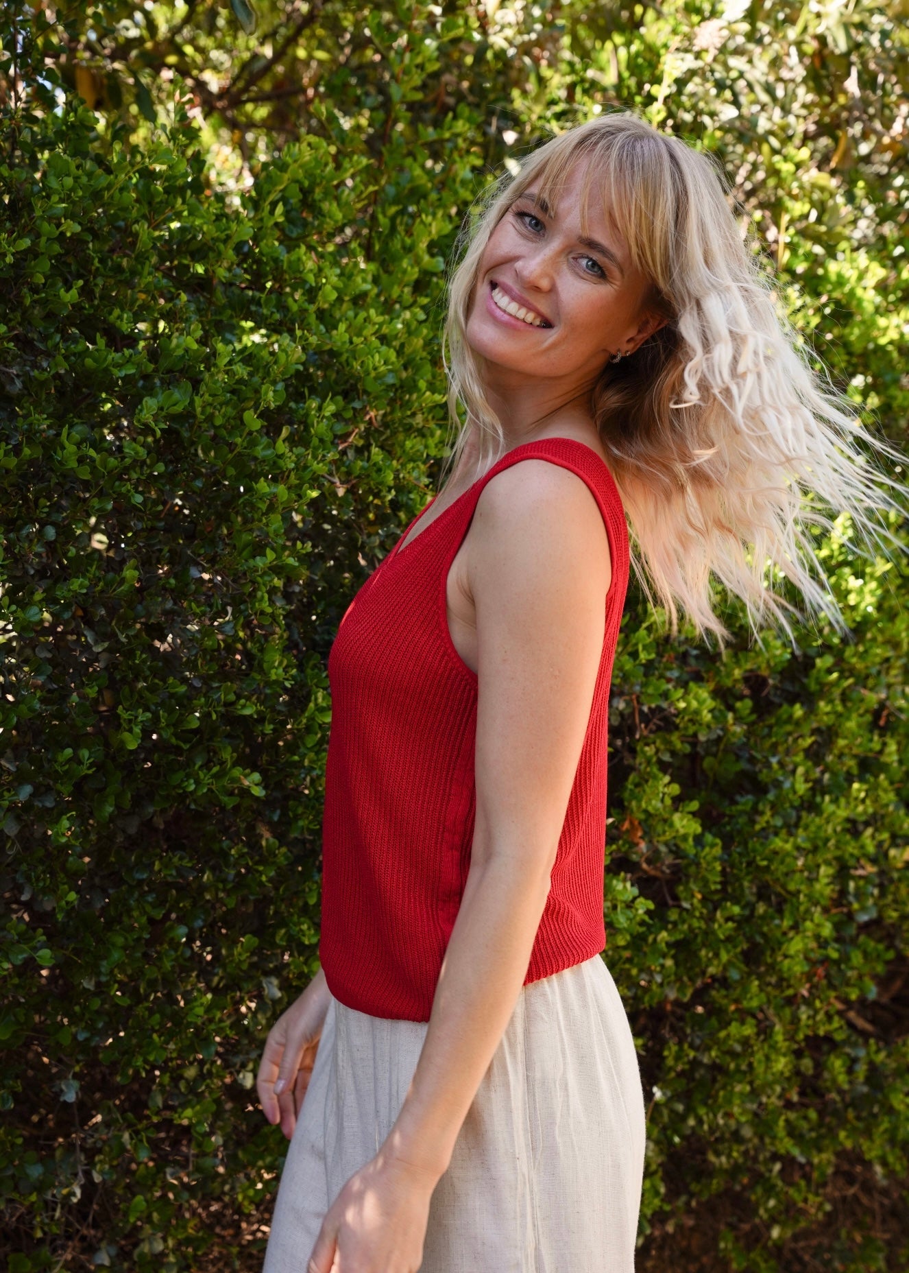 View our Daily Italian Ribbed Vest In Red - by Tribute Store