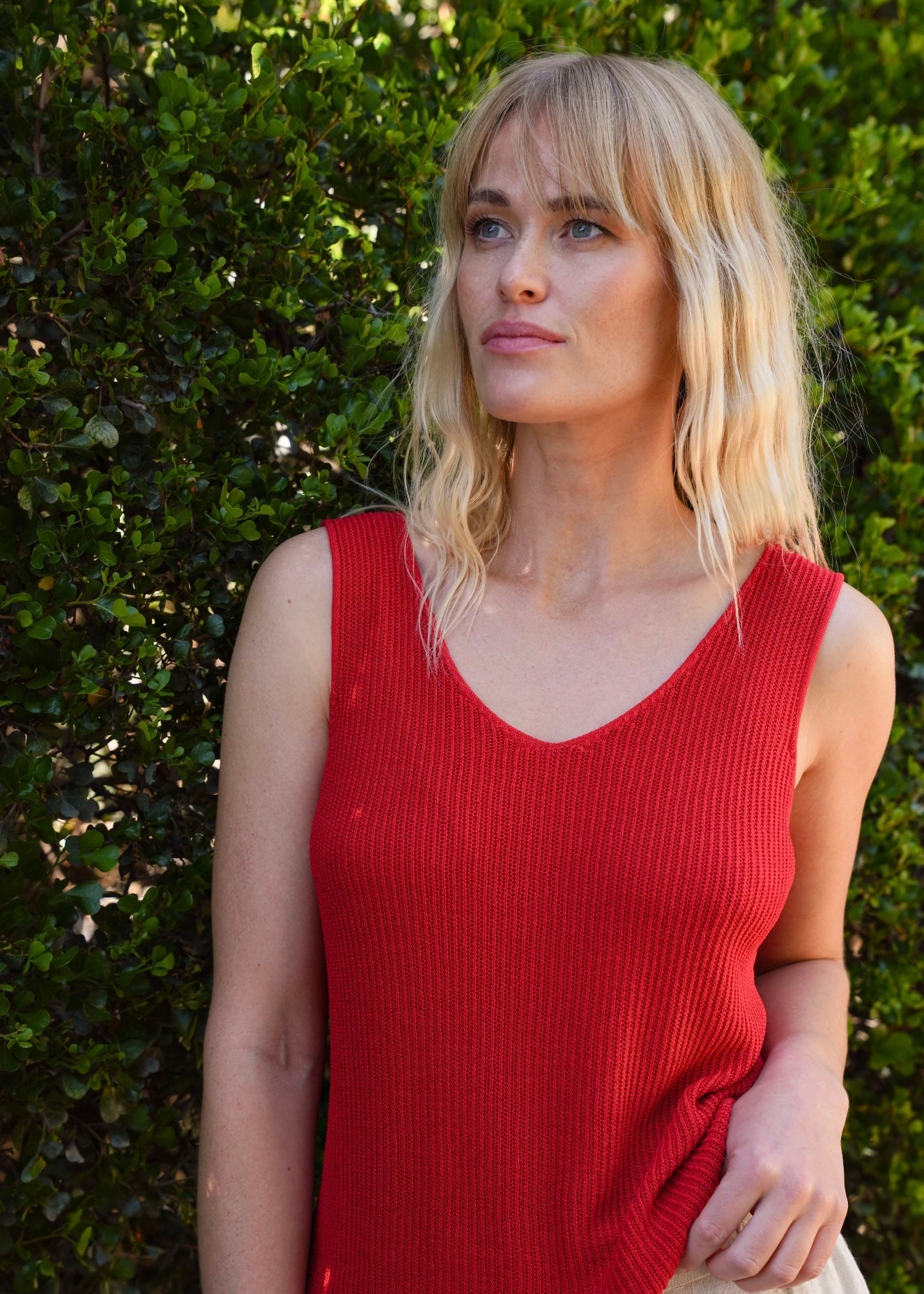 View our Daily Italian Ribbed Vest In Red - by Tribute Store