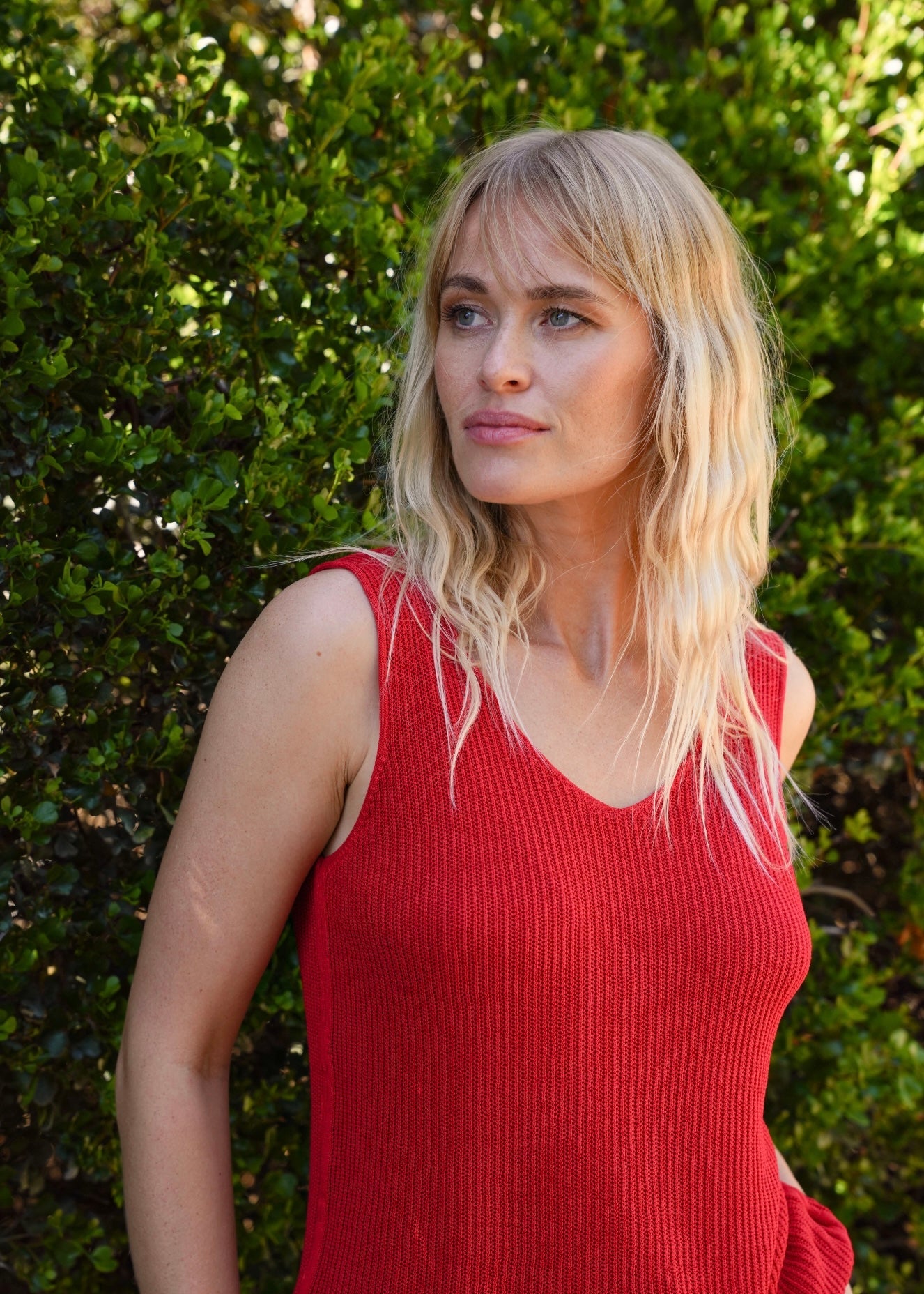 View our Daily Italian Ribbed Vest In Red - by Tribute Store